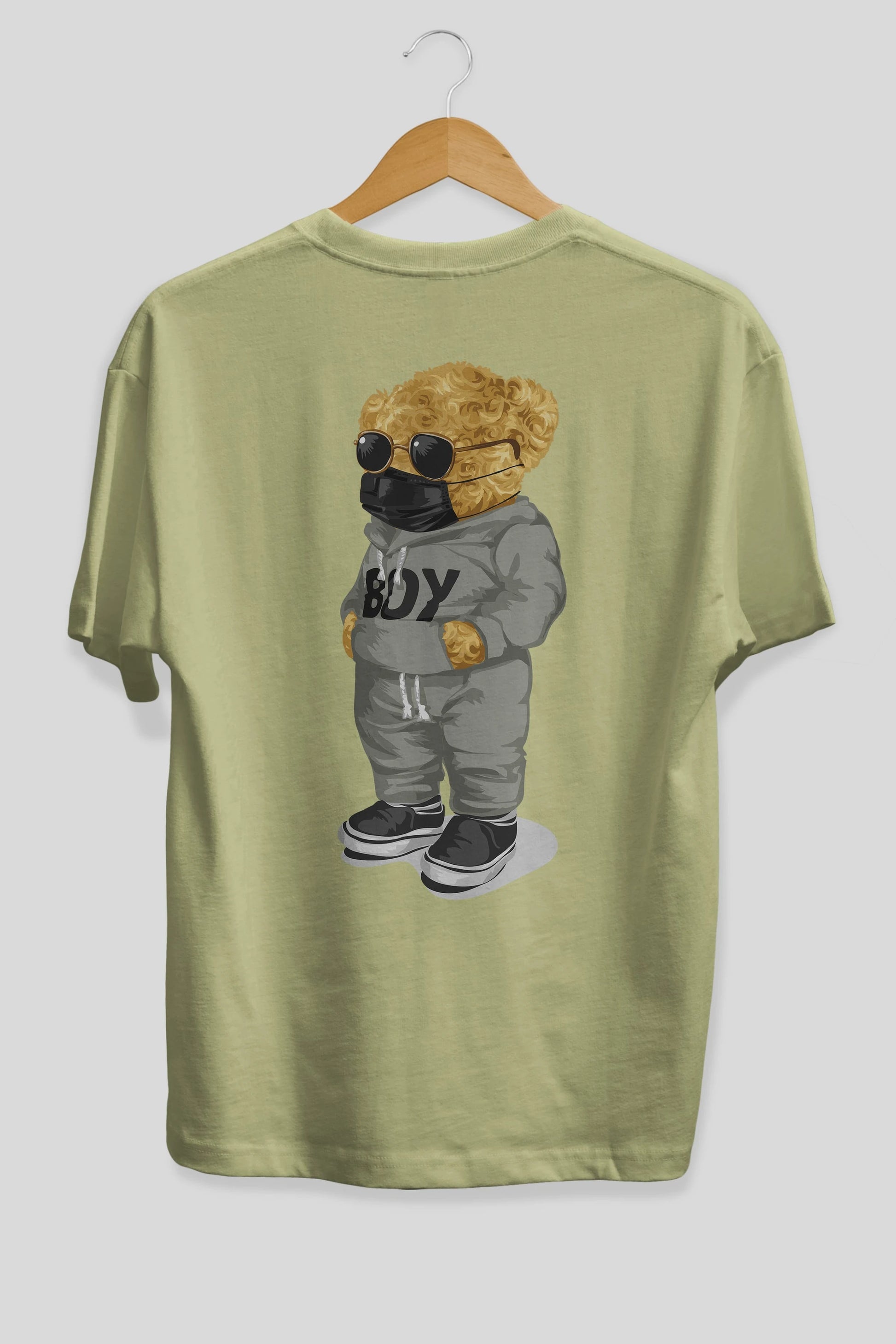 Teddy Bear Boy Arka Baskılı Oversize t-shirt Erkek Kadın Unisex %100 Pamuk