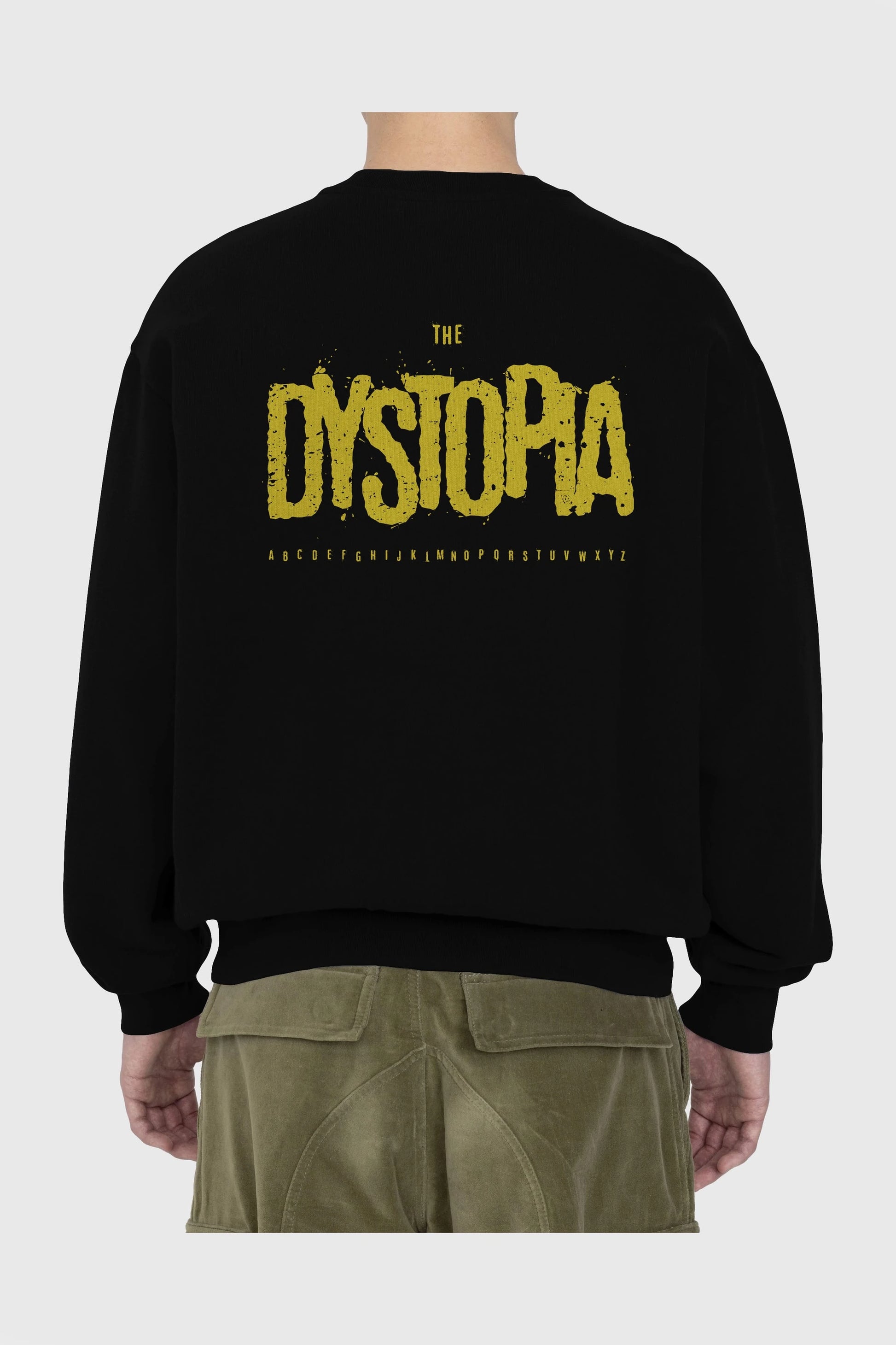 The Dystopia Arka Baskılı Oversize Sweatshirt Erkek Kadın Unisex