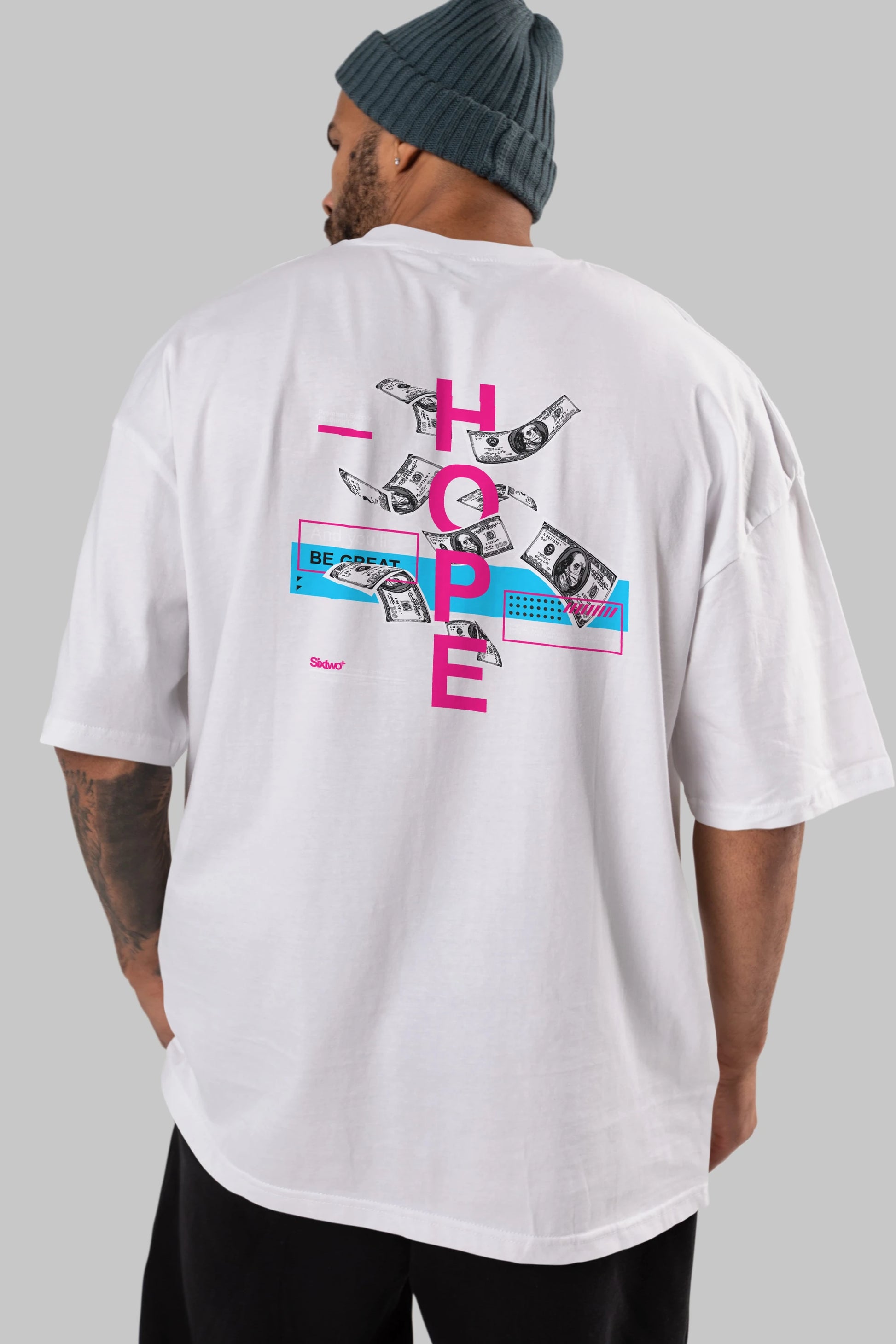 Hope Arka Baskılı Oversize t-shirt Erkek Kadın Unisex