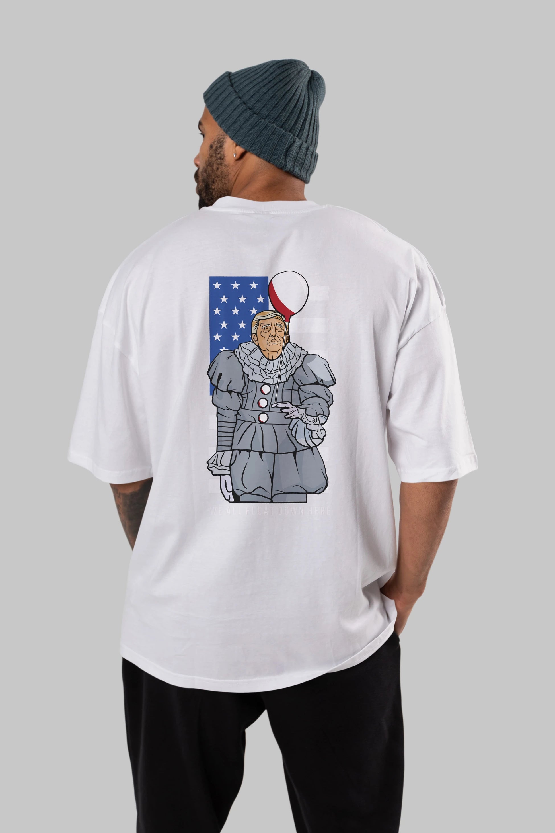 It Trump Arka Baskılı Oversize t-shirt Erkek Kadın Unisex %100 Pamuk tişort