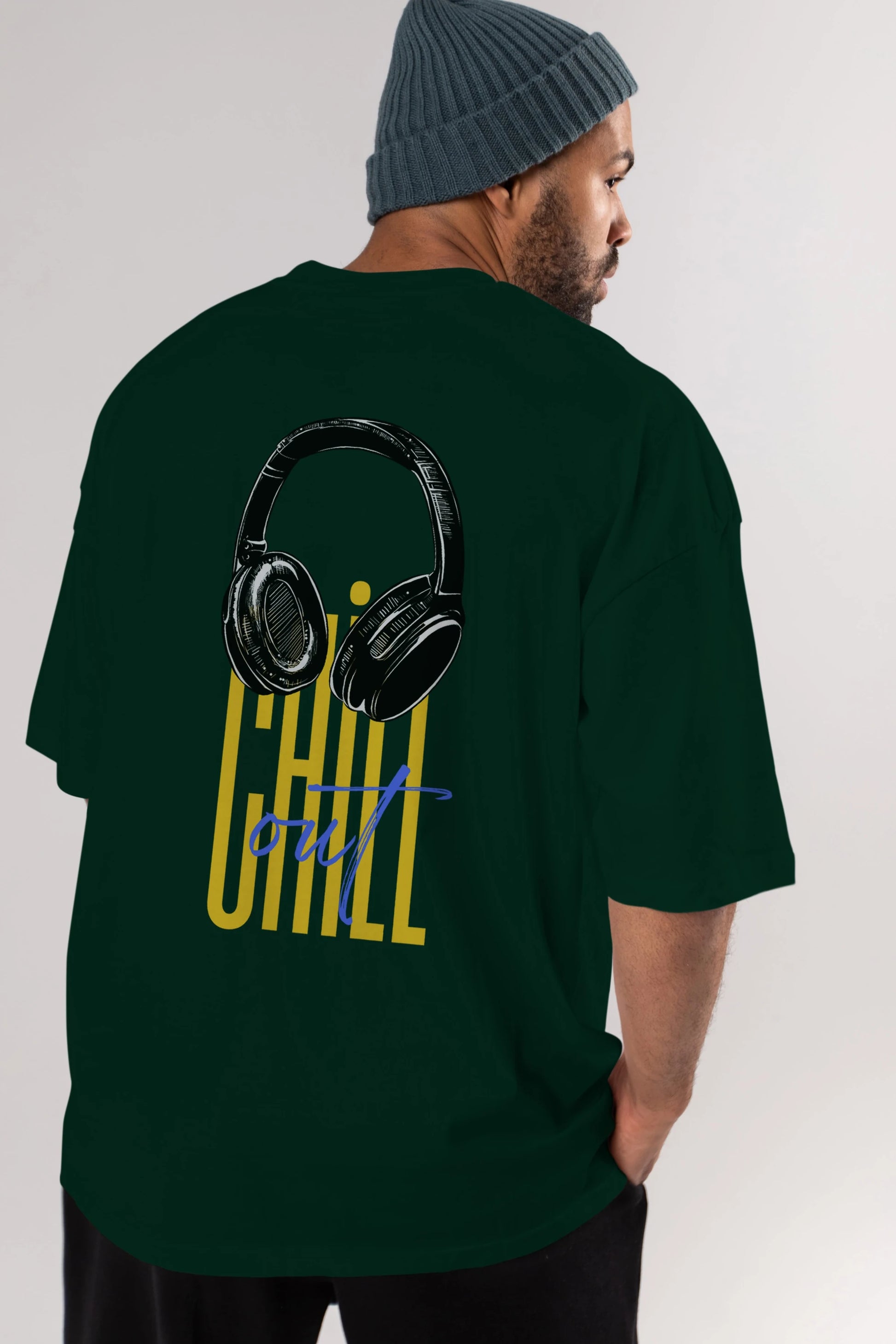 Chill Out Yazılı Arka Baskılı Oversize t-shirt Erkek Kadın Unisex