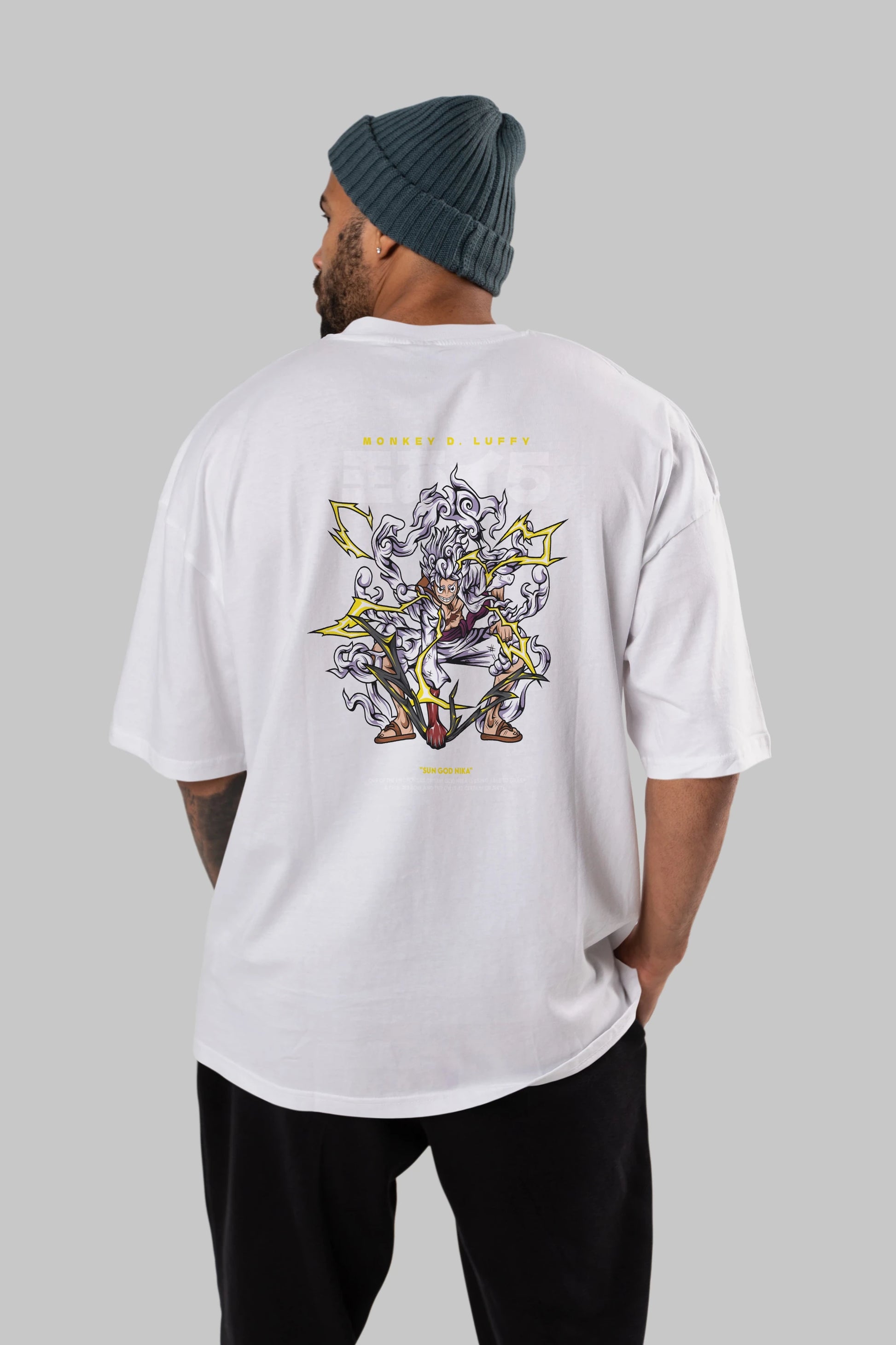 Monkey D. Luffy Anime Arka Baskılı Oversize t-shirt Erkek Kadın Unisex