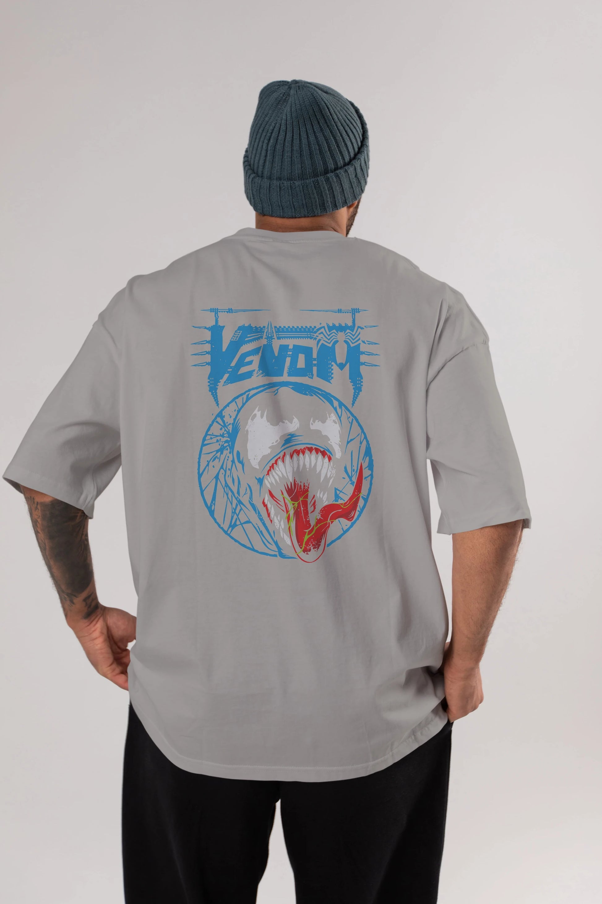 Venom (23) Arka Baskılı Oversize t-shirt Erkek Kadın Unisex %100 Pamuk Bisiklet Yaka tişort
