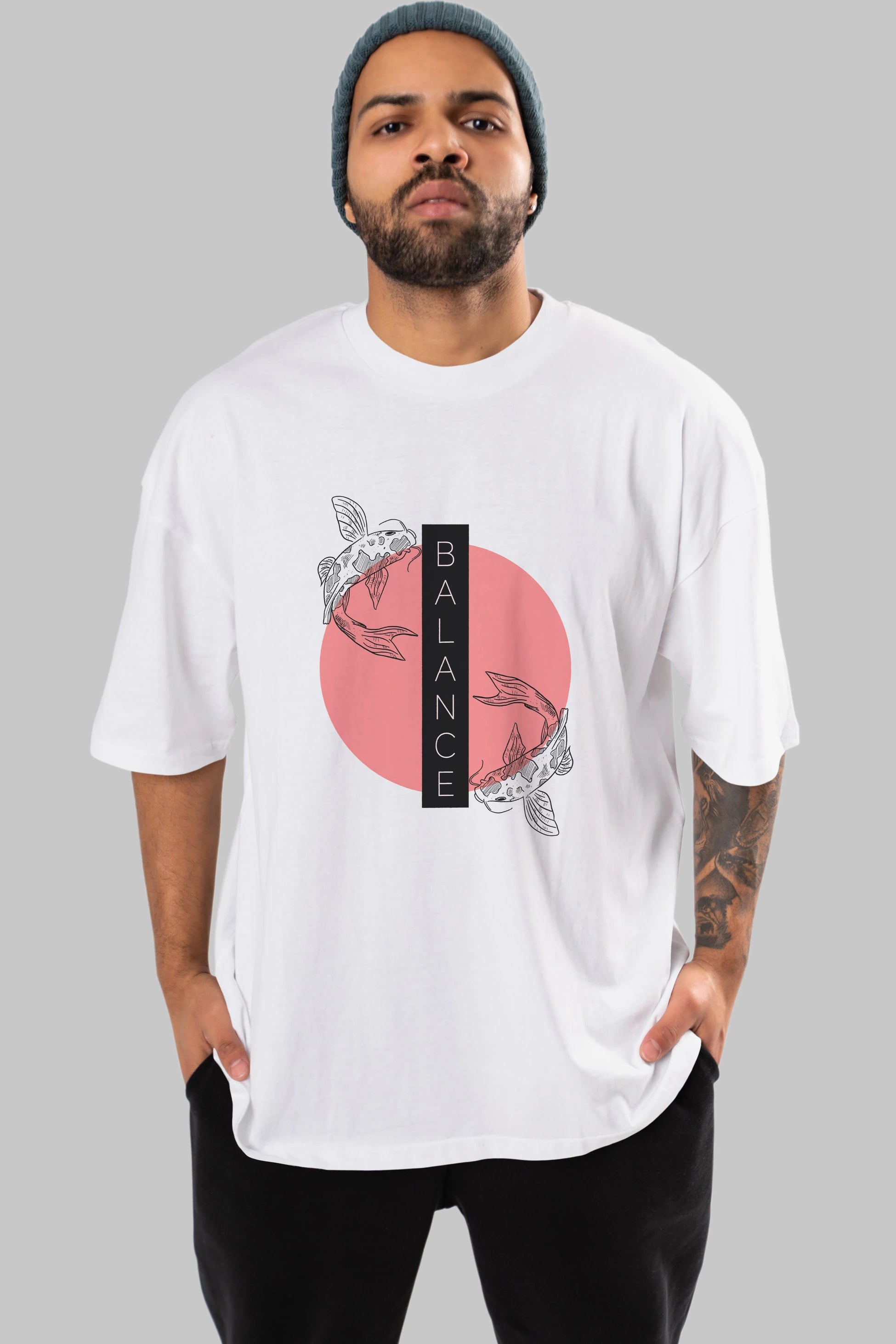 Balance 2 Yazılı Ön Baskılı Oversize t-shirt Erkek Kadın Unisex