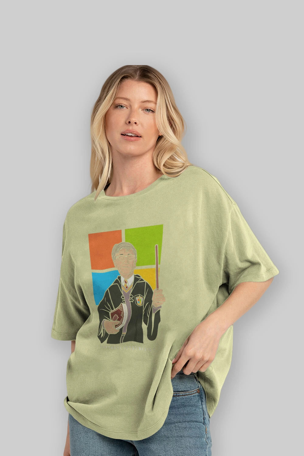 Harry Potter Gates Ön Baskılı Oversize t-shirt Erkek Kadın Unisex %100 Pamuk tişort