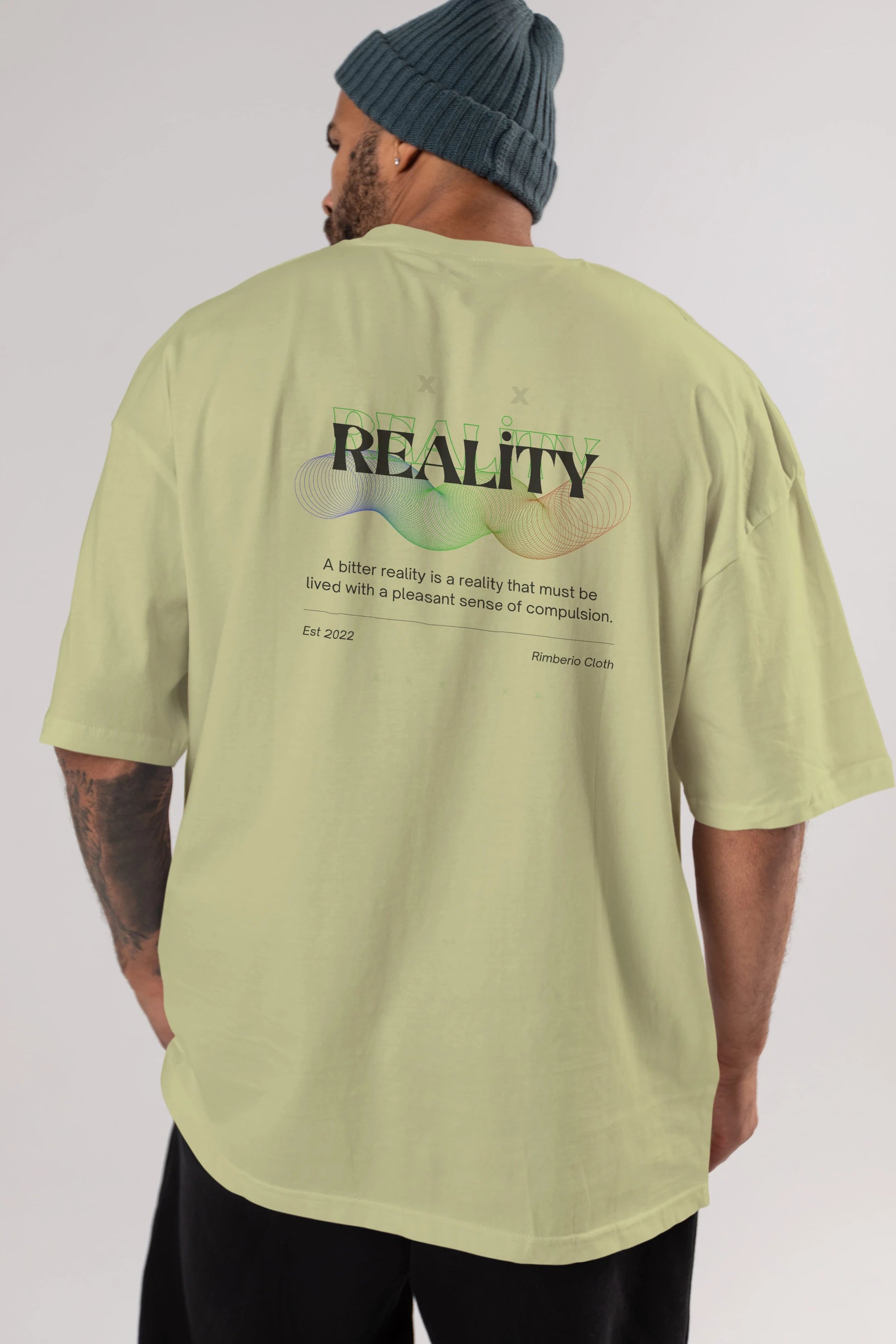 Reality 2 Arka Baskılı Oversize t-shirt Erkek Kadın Unisex