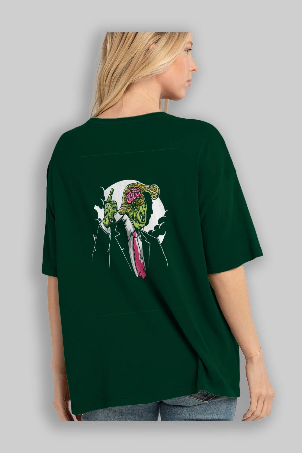 Make Zombie Great Again Arka Baskılı Oversize t-shirt Erkek Kadın Unisex %100 Pamuk