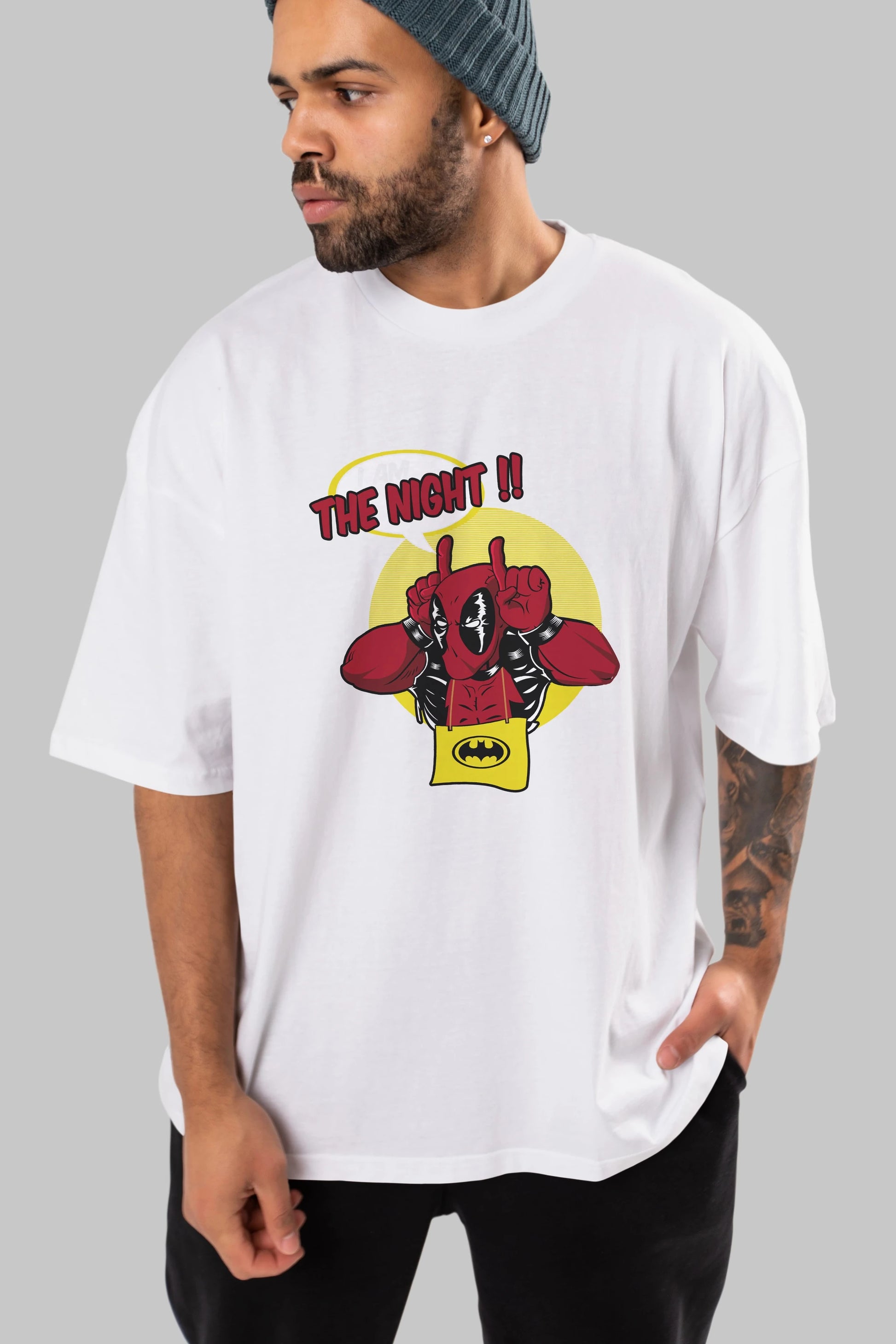 Deadpool (1) Ön Baskılı Oversize t-shirt Erkek Kadın Unisex %100 Pamuk Bisiklet Yaka tişort