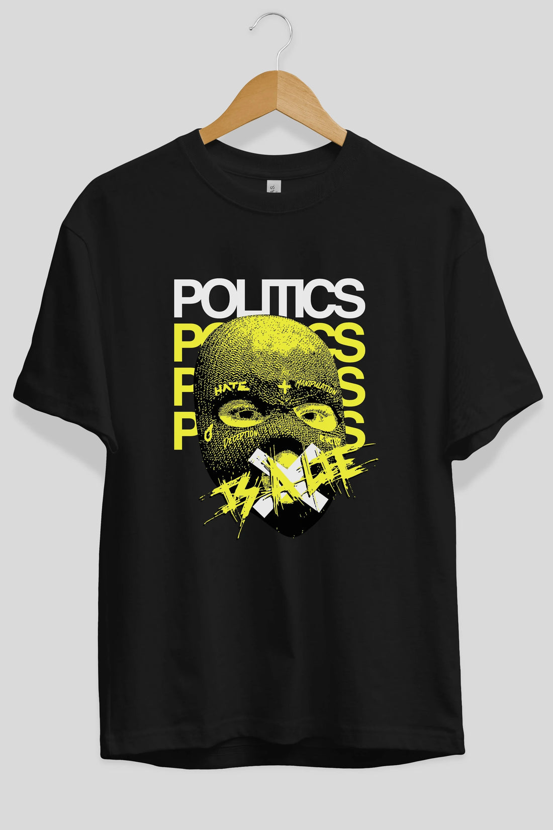 Politics is a Lie Ön Baskılı Oversize t-shirt Erkek Kadın Unisex