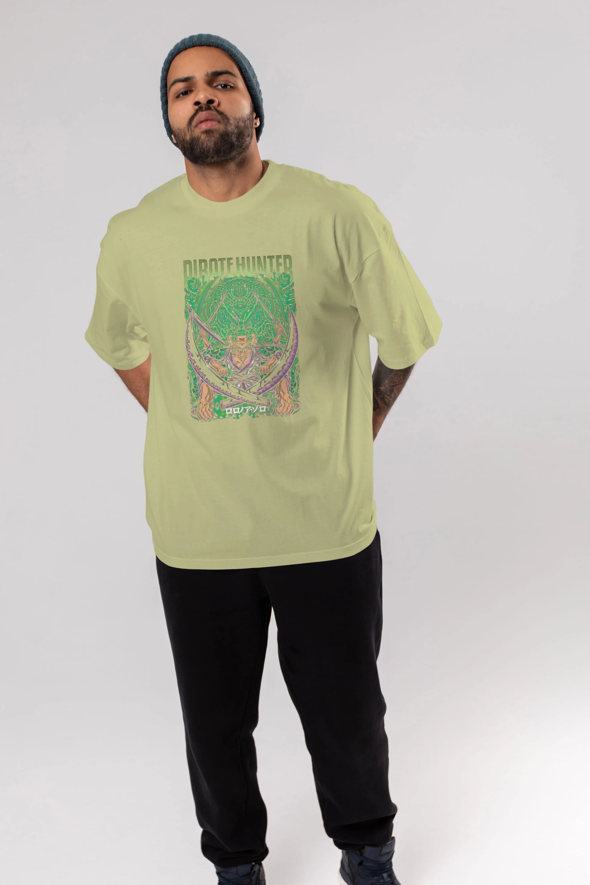 RORONOA ZORO 3 Anime Ön Baskılı Oversize t-shirt %100 pamuk Erkek Kadın Unisex