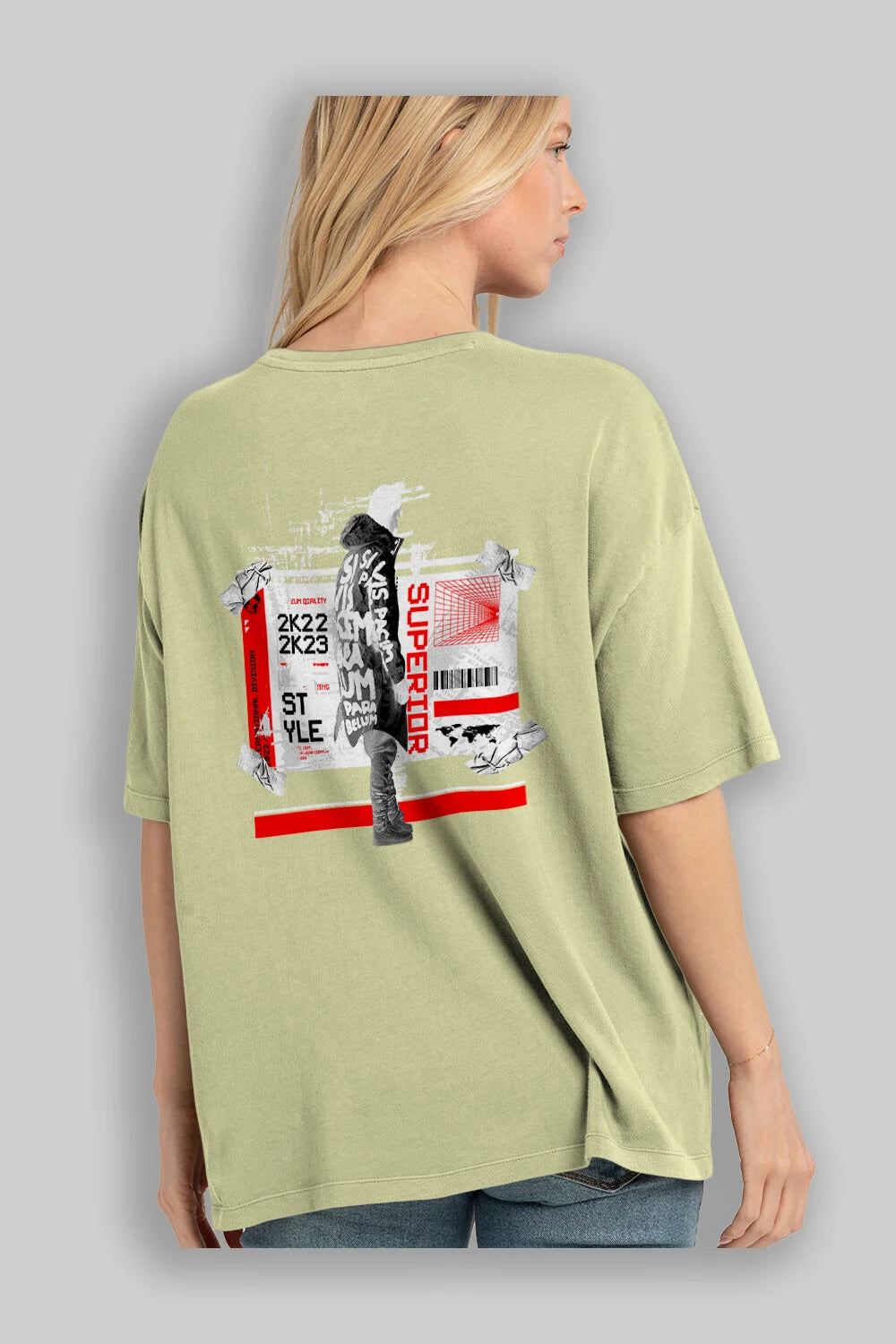 Superior Arka Baskılı Oversize t-shirt Erkek Kadın Unisex
