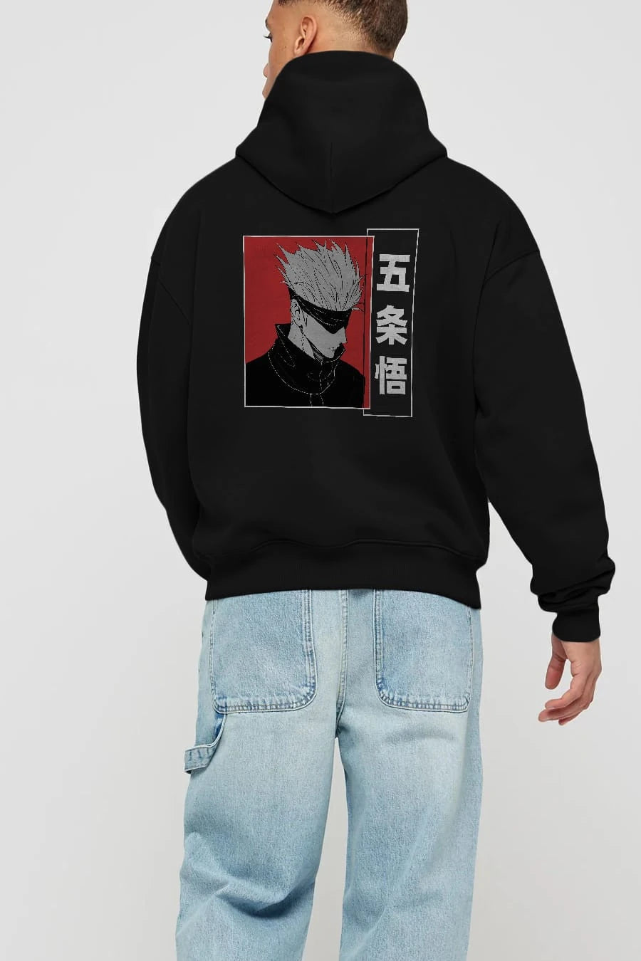 JUJUTSU KAISEN 2 Anime Arka Baskılı Hoodie Oversize Kapüşonlu Sweatshirt Erkek Kadın Unisex