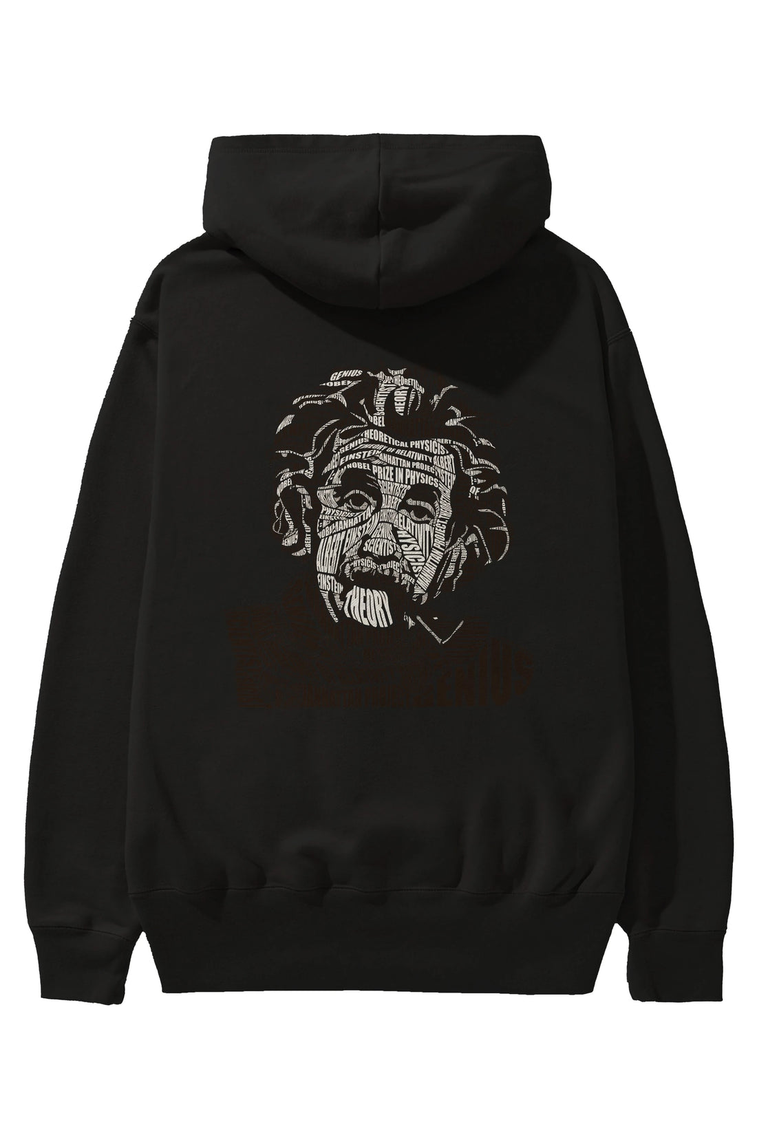 Einstein Calligram Arka Baskılı Hoodie Oversize Kapüşonlu Sweatshirt Erkek Kadın Unisex