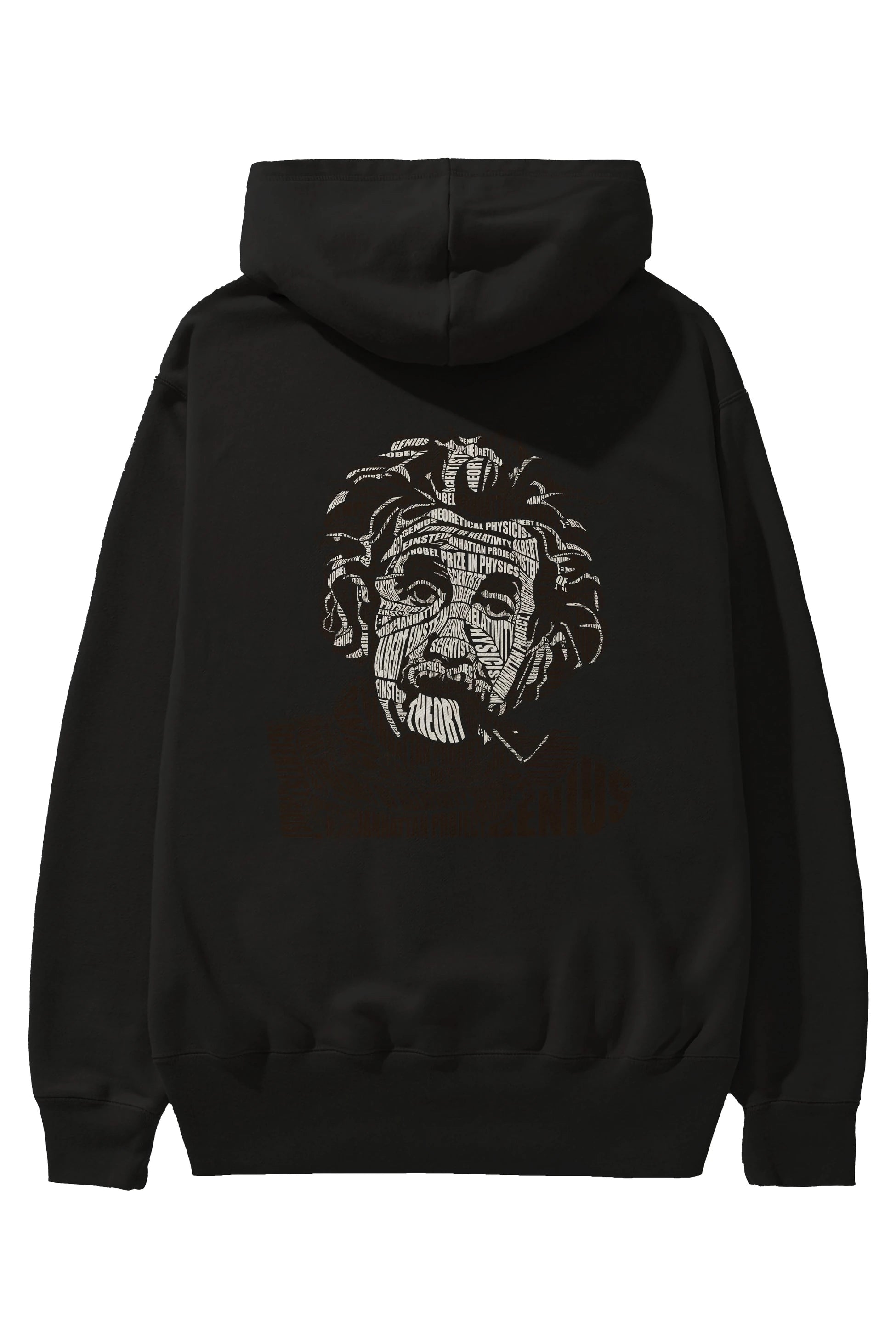 Einstein Calligram Arka Baskılı Hoodie Oversize Kapüşonlu Sweatshirt Erkek Kadın Unisex