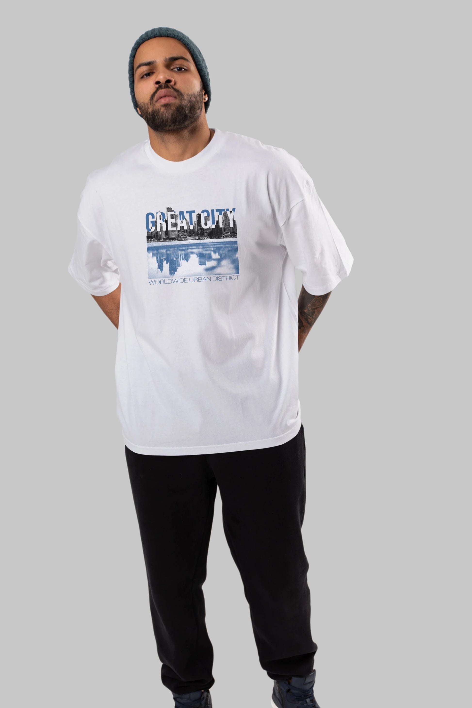 Great City Ön Baskılı Oversize t-shirt Erkek Kadın Unisex