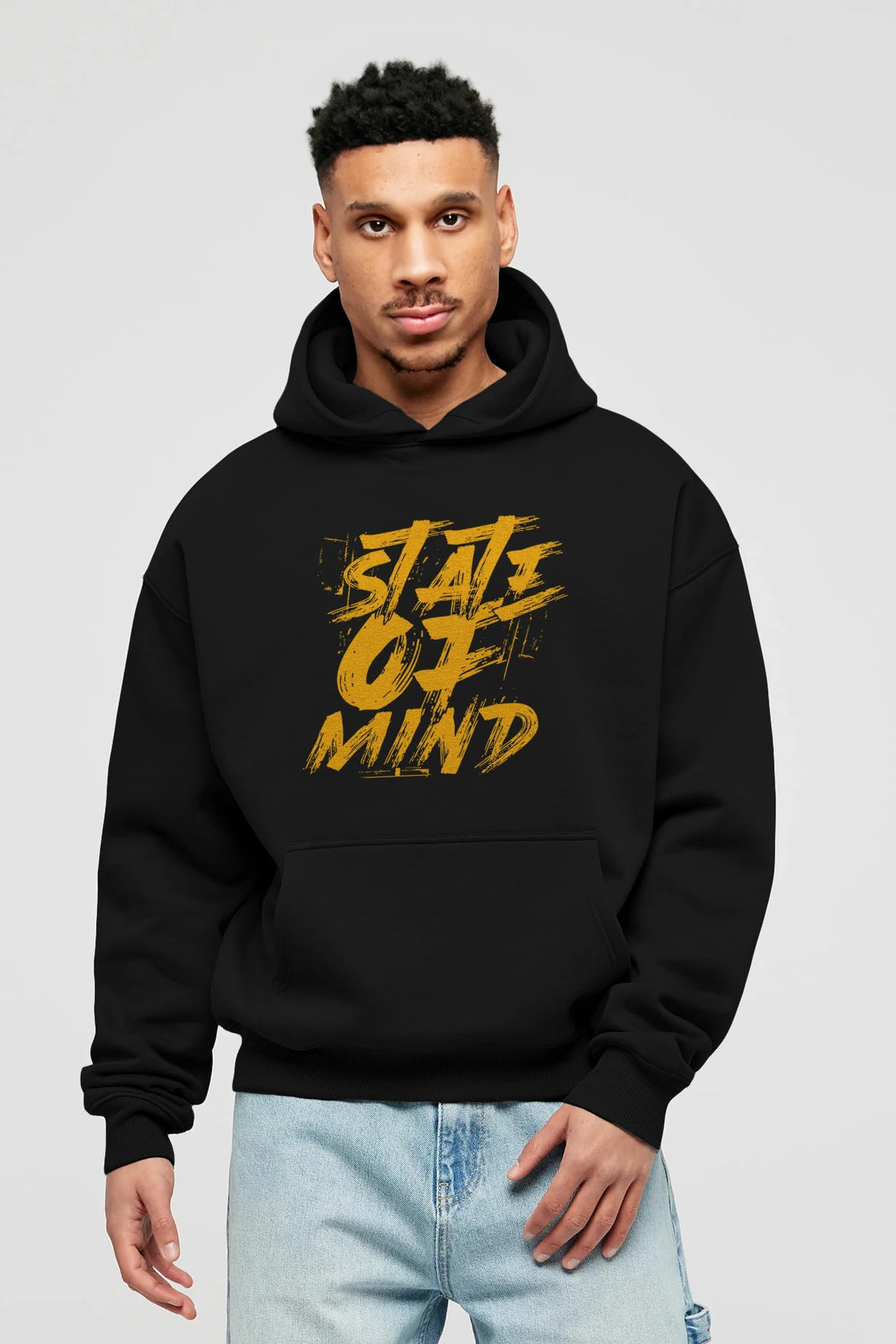 State on Mind Ön Baskılı Hoodie Oversize Kapüşonlu Sweatshirt Erkek Kadın Unisex