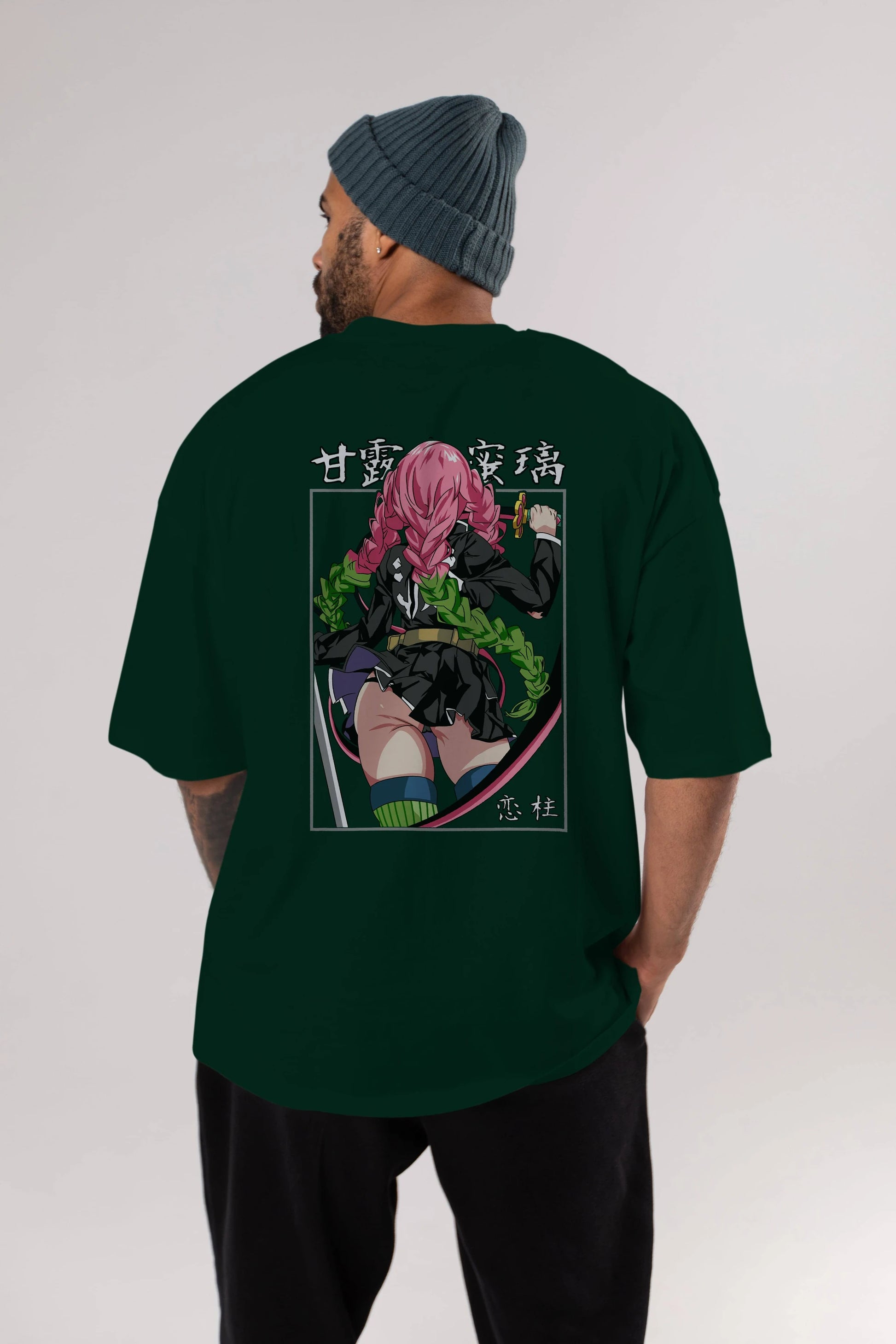 Mitsuri DEMONSLAYER Anime Arka Baskılı Oversize t-shirt Erkek Kadın Unisex