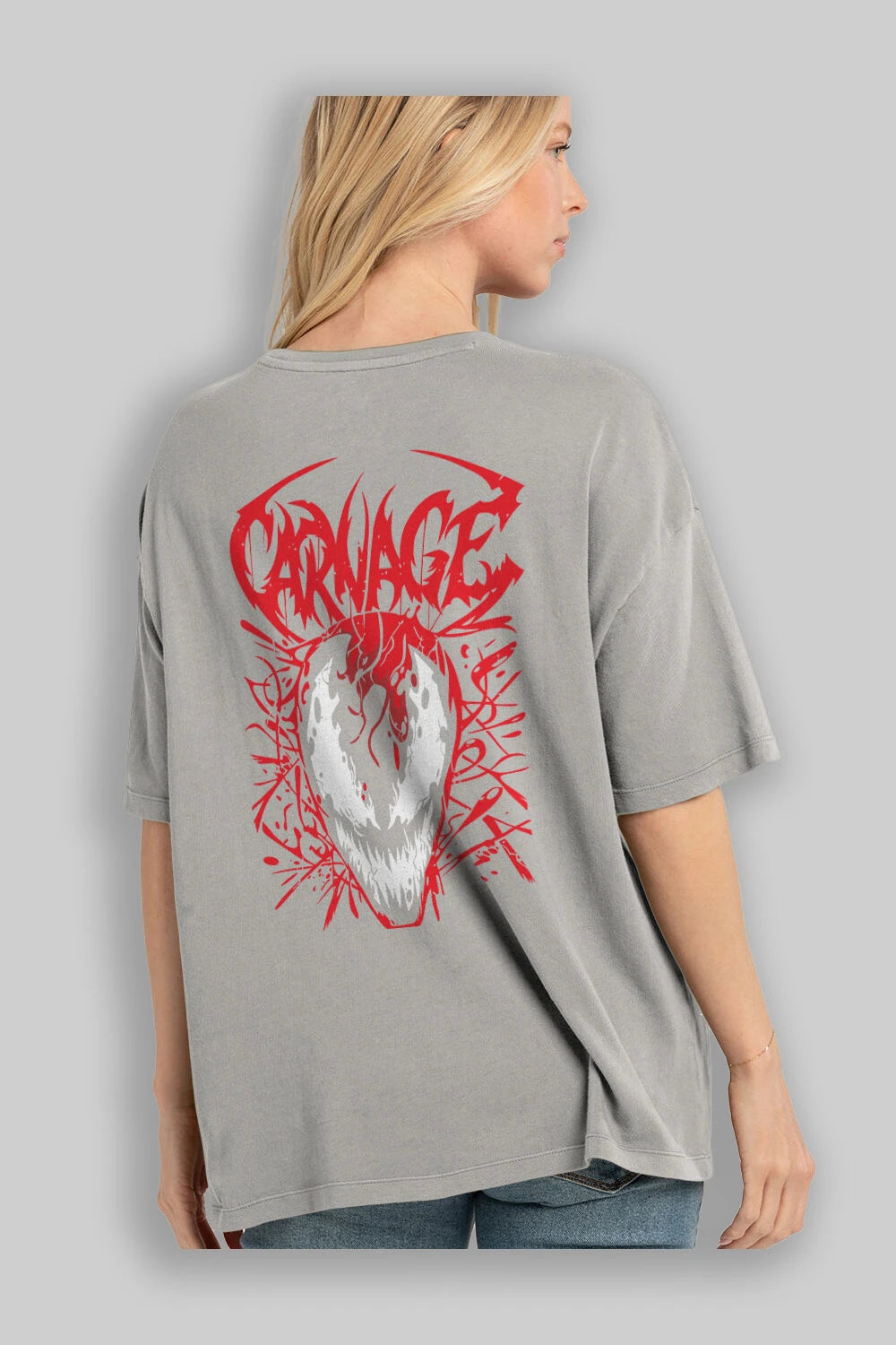 Venom (22) Arka Baskılı Oversize t-shirt Erkek Kadın Unisex %100 Pamuk Bisiklet Yaka tişort