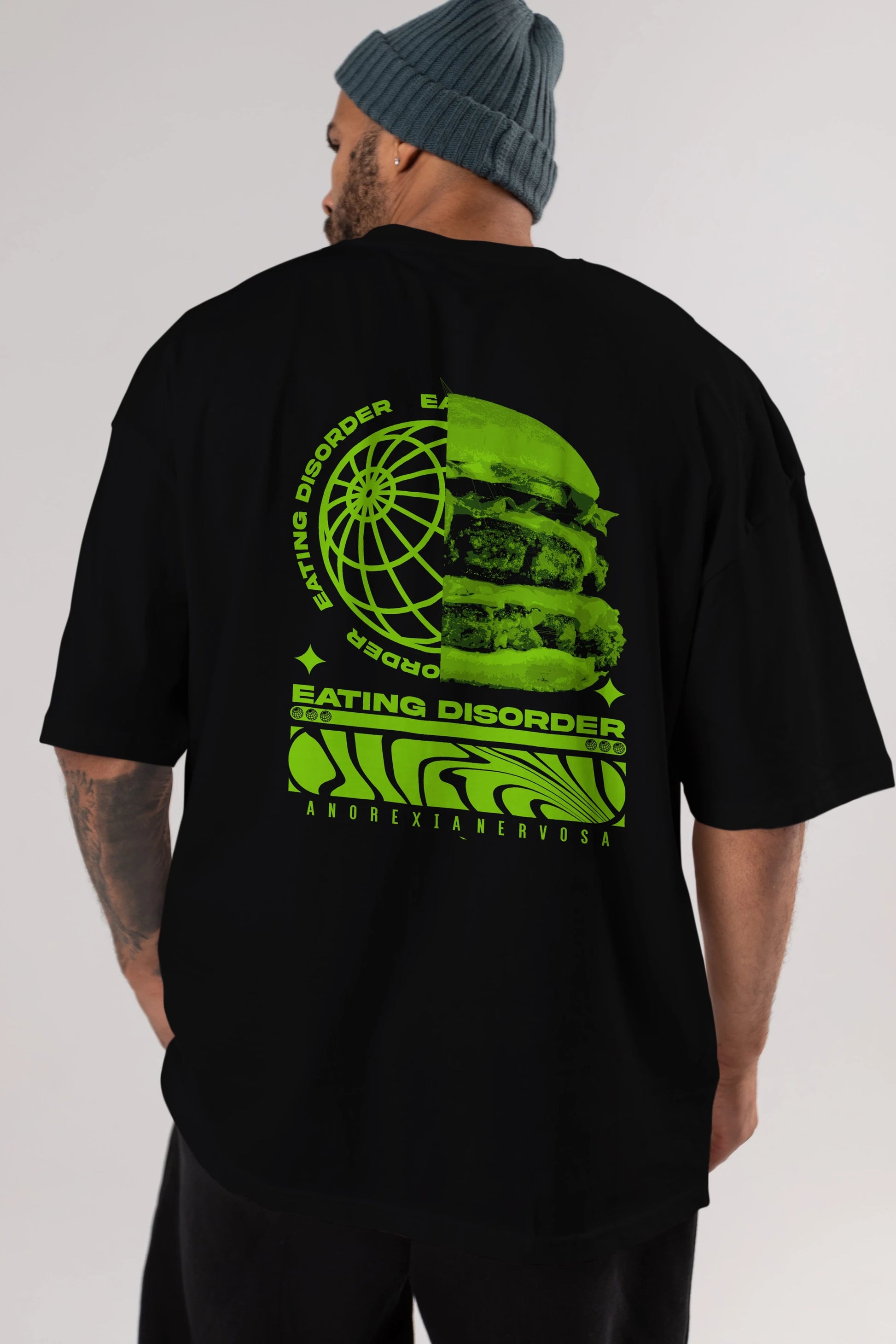 Eating Disorder Arka Baskılı Oversize t-shirt Erkek Kadın Unisex