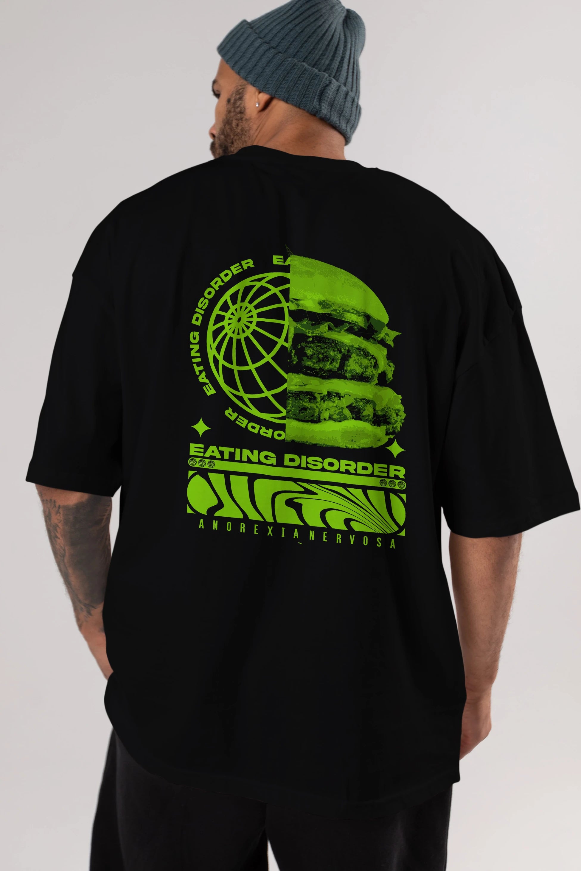 Eating Disorder Arka Baskılı Oversize t-shirt Erkek Kadın Unisex