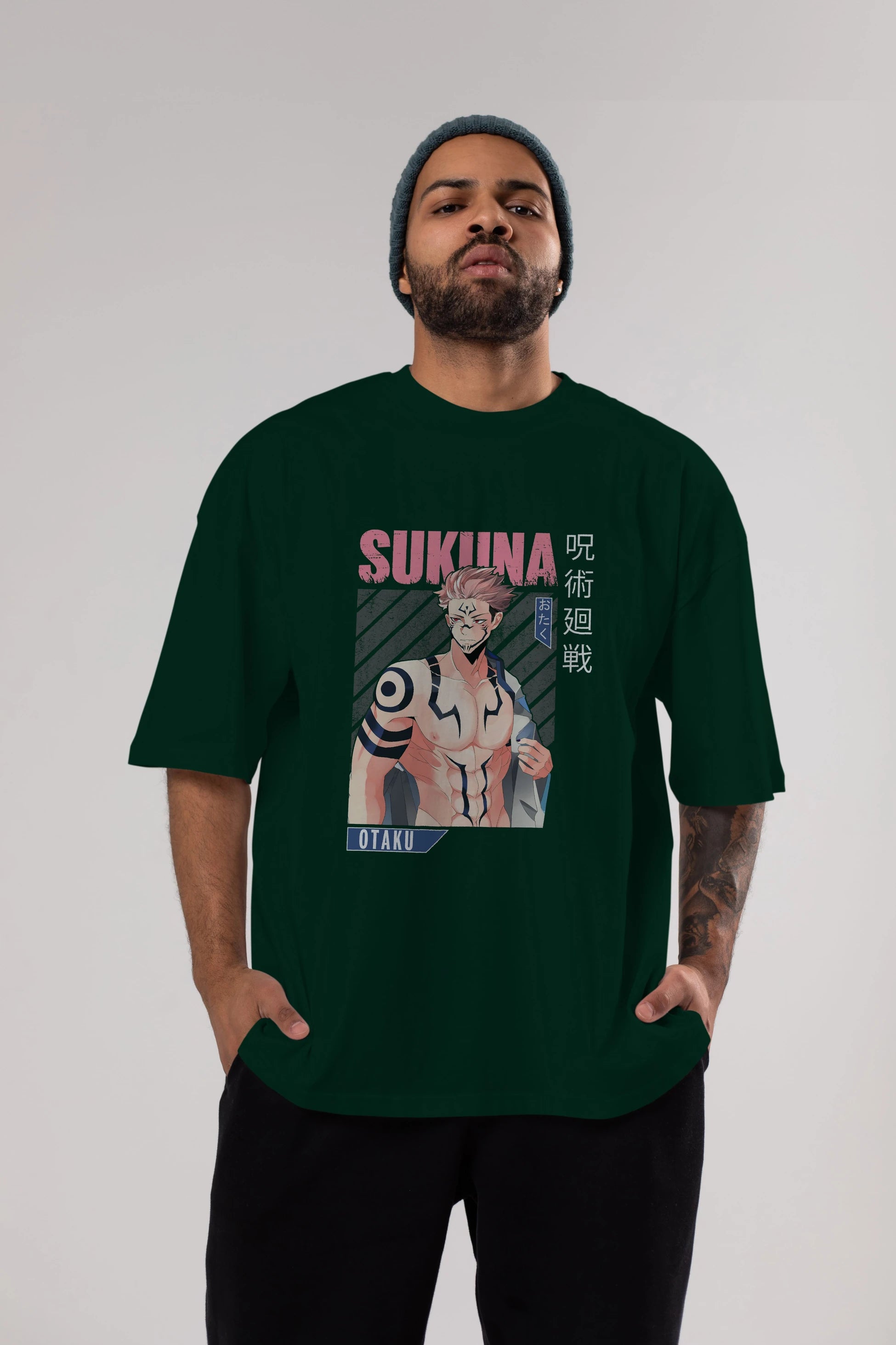 Sukuna Ryoumen 1 Anime Ön Baskılı Oversize t-shirt %100 pamuk Erkek Kadın Unisex