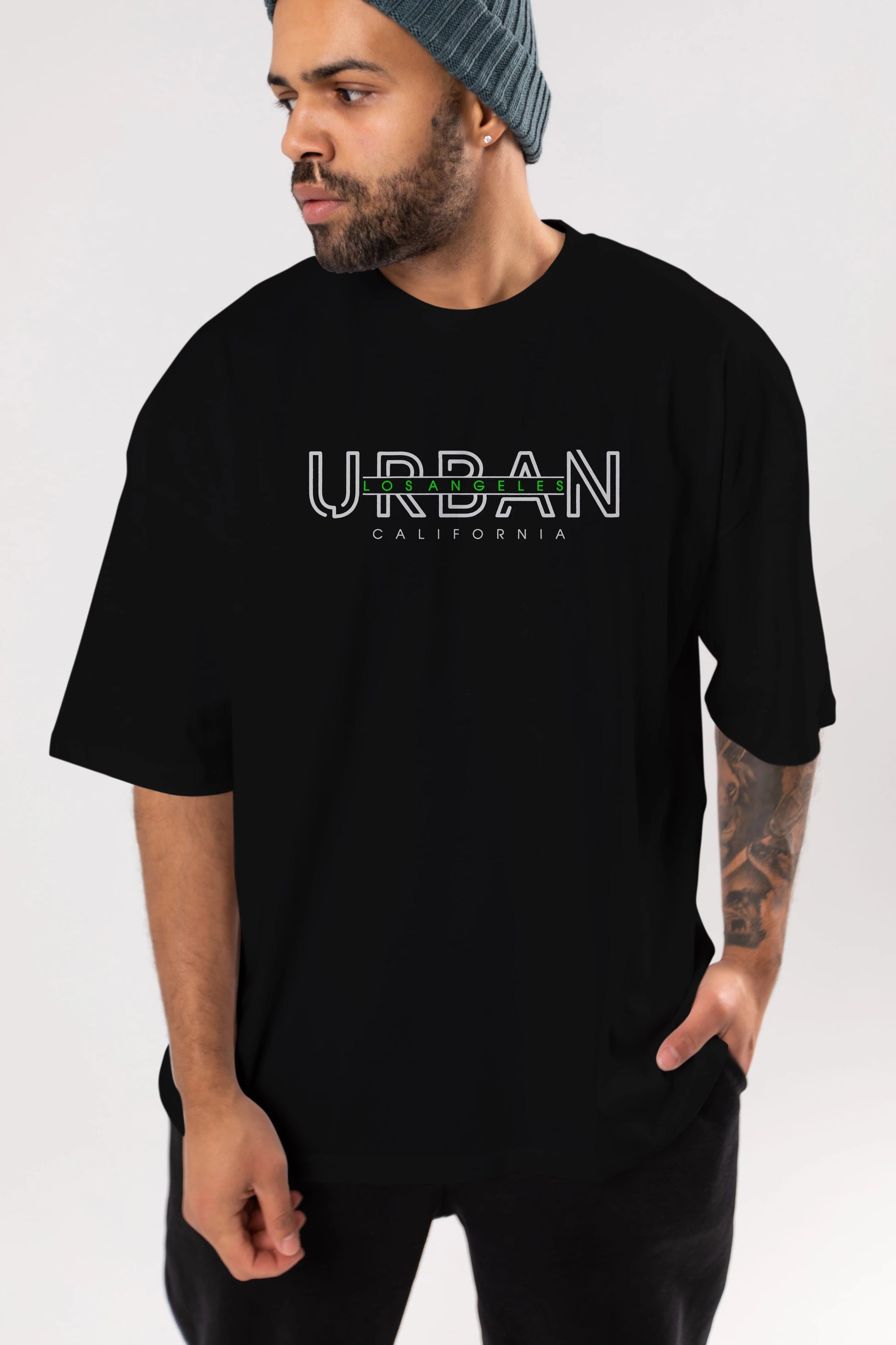 Urban Los Angeles Ön Baskılı Oversize t-shirt Erkek Kadın Unisex