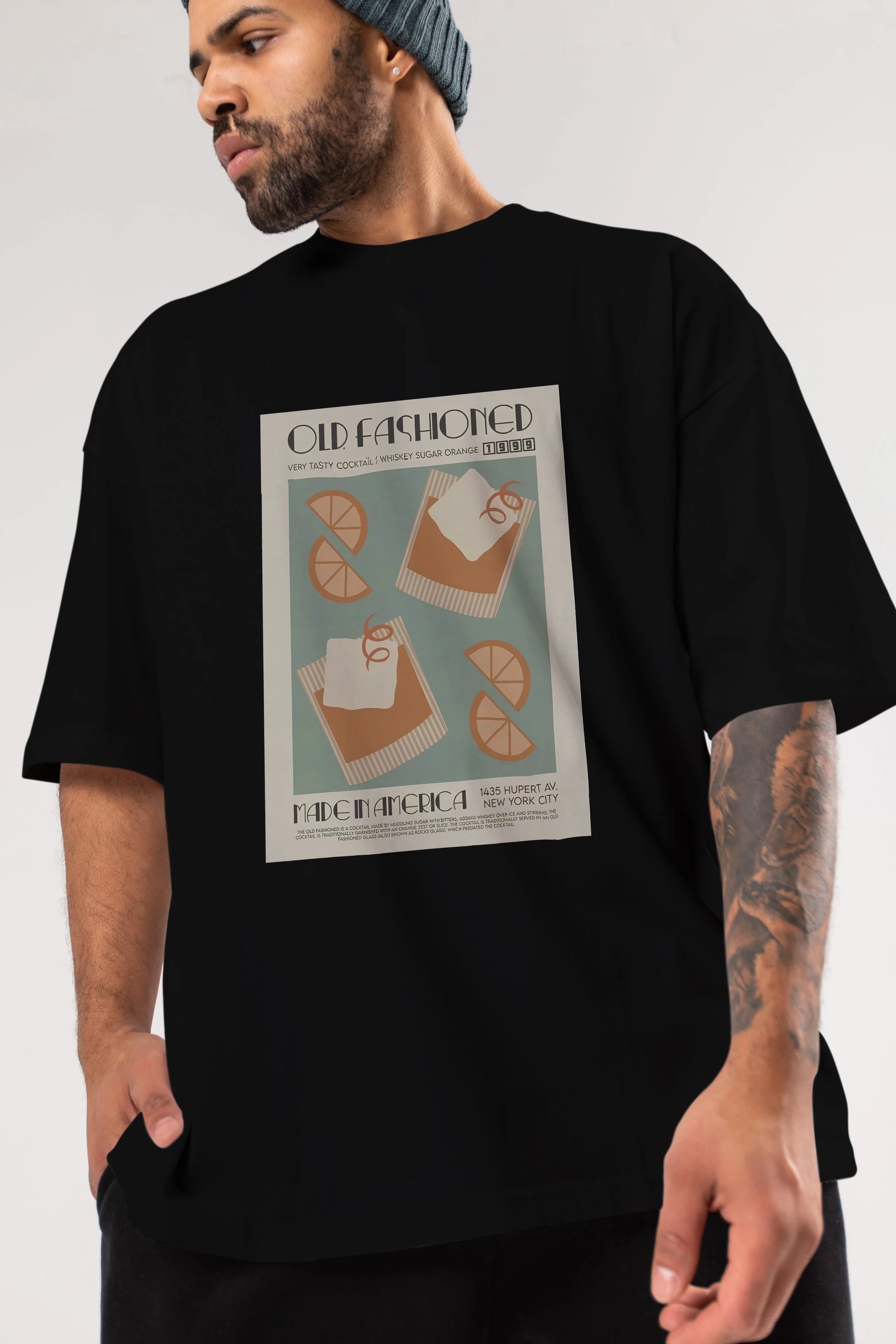 Old Fashioned 2 Ön Baskılı Oversize t-shirt Erkek Kadın Unisex %100 Pamuk Bisiklet Yaka tişort