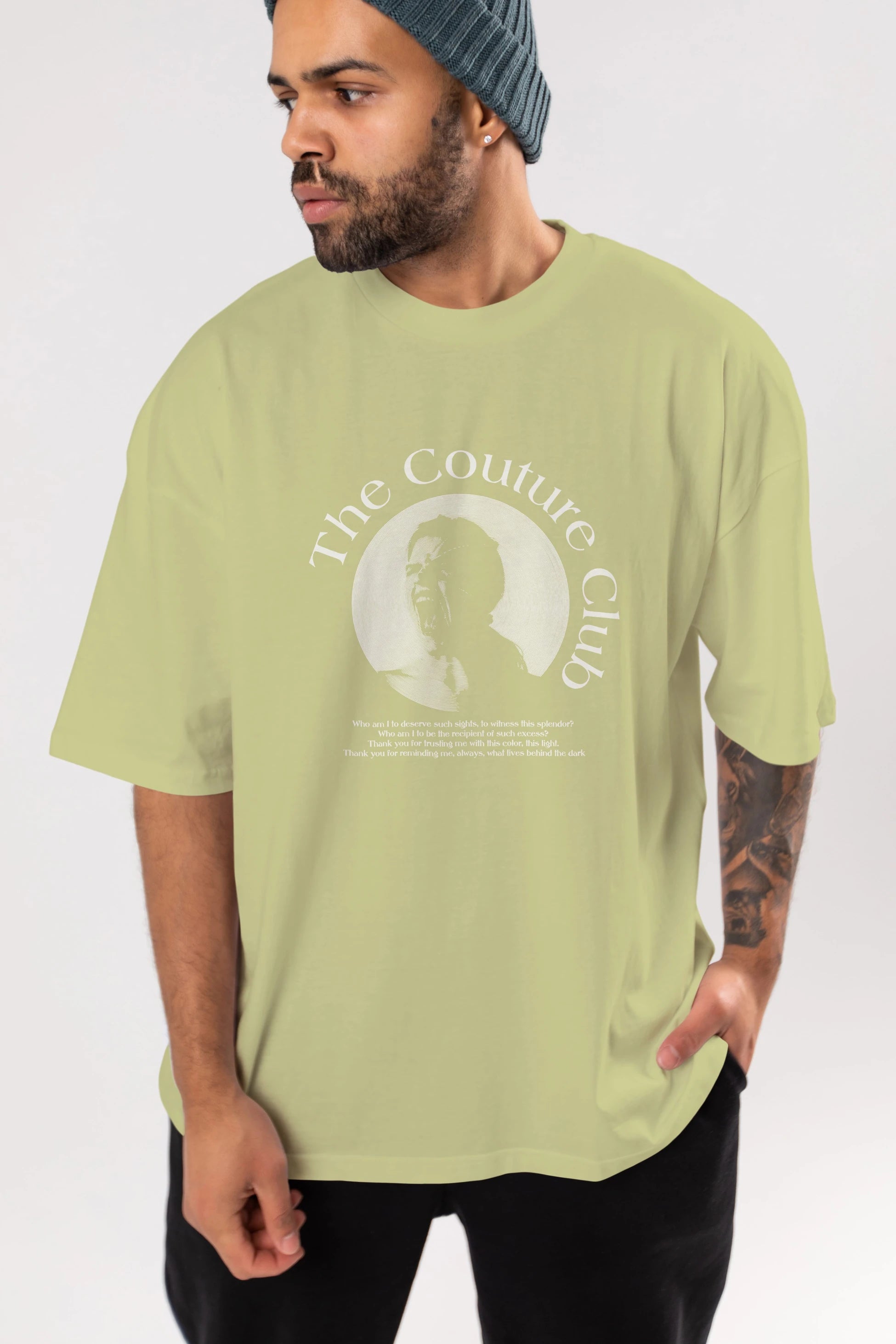 The Couture Club Ön Baskılı Oversize t-shirt Erkek Kadın Unisex