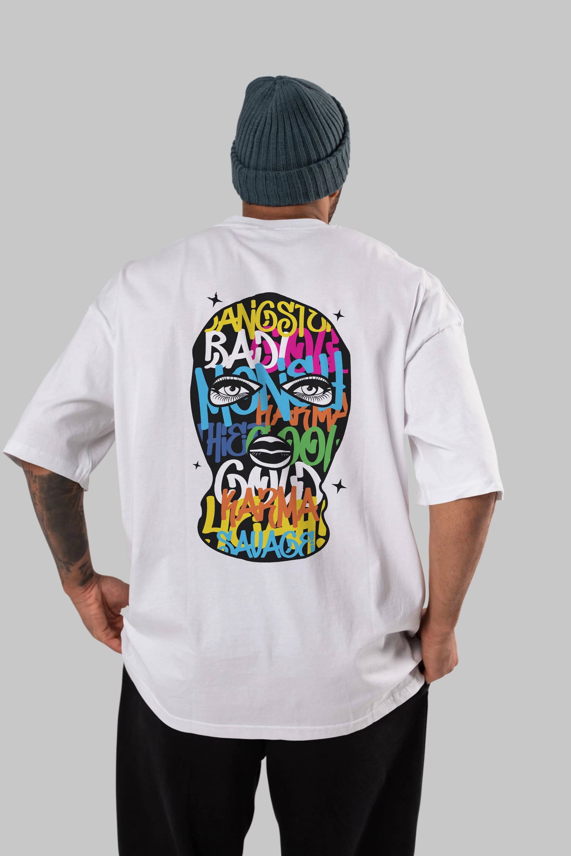 Karma Savage Arka Baskılı Oversize t-shirt Erkek Kadın Unisex