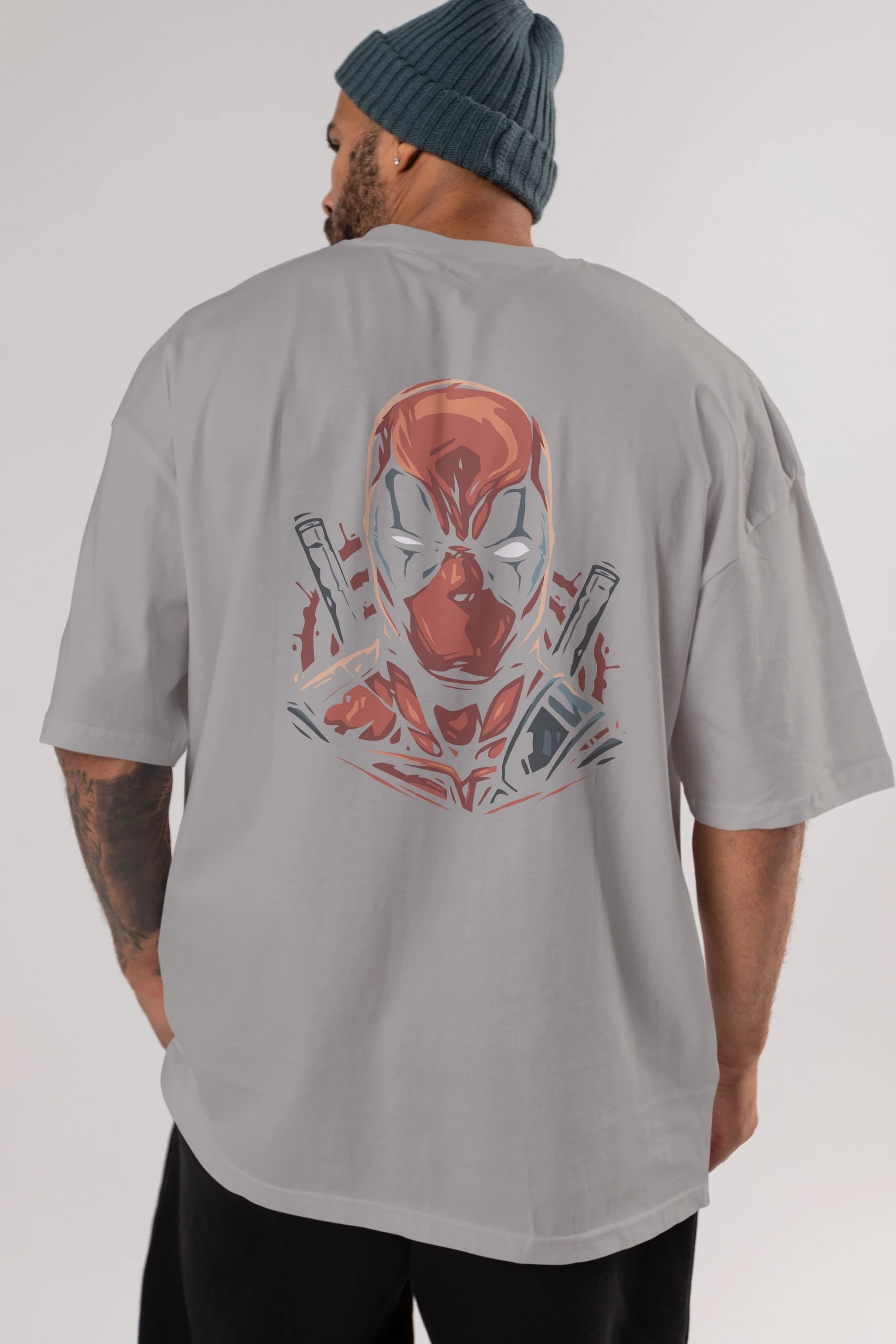 Deadpool (10) Arka Baskılı Oversize t-shirt Erkek Kadın Unisex %100 Pamuk Bisiklet Yaka tişort