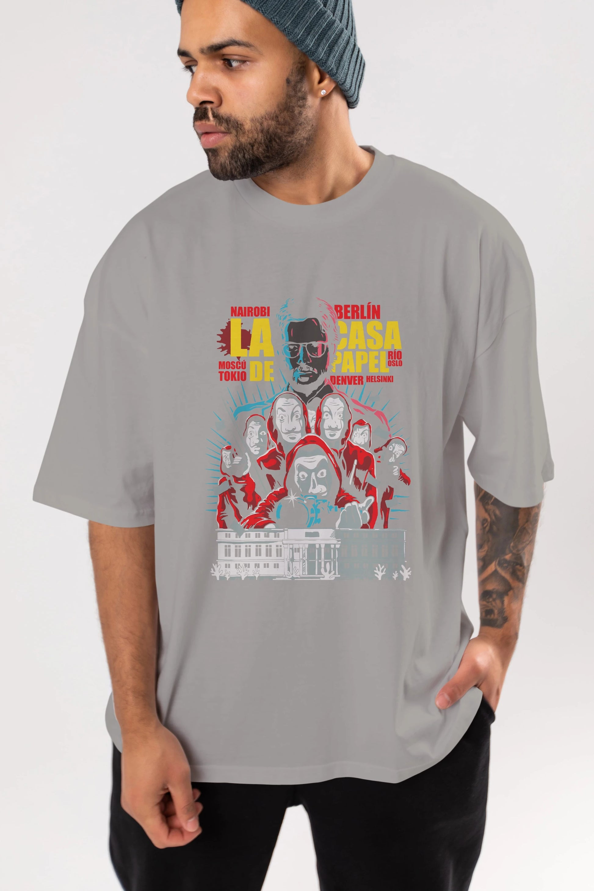 La Casa De Papel (6) Ön Baskılı Oversize t-shirt Erkek Kadın Unisex %100 Pamuk Bisiklet Yaka tişort