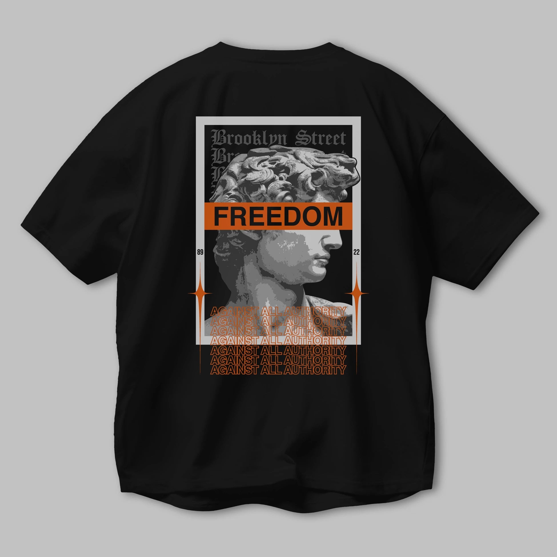 Brooklyn Street Arka Baskılı Oversize t-shirt Erkek Kadın Unisex