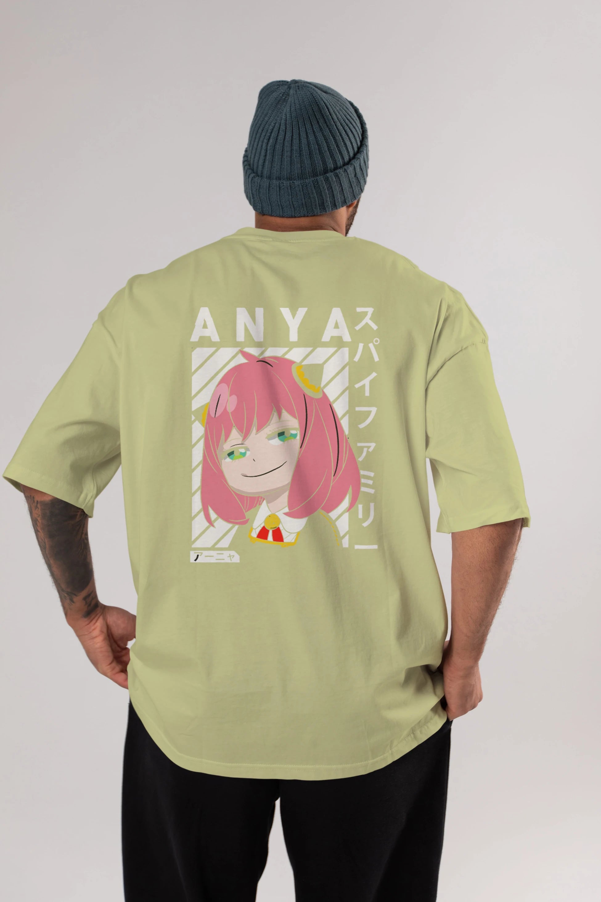 Anya SPYX FAMILY Anime Arka Baskılı Oversize t-shirt Erkek Kadın Unisex