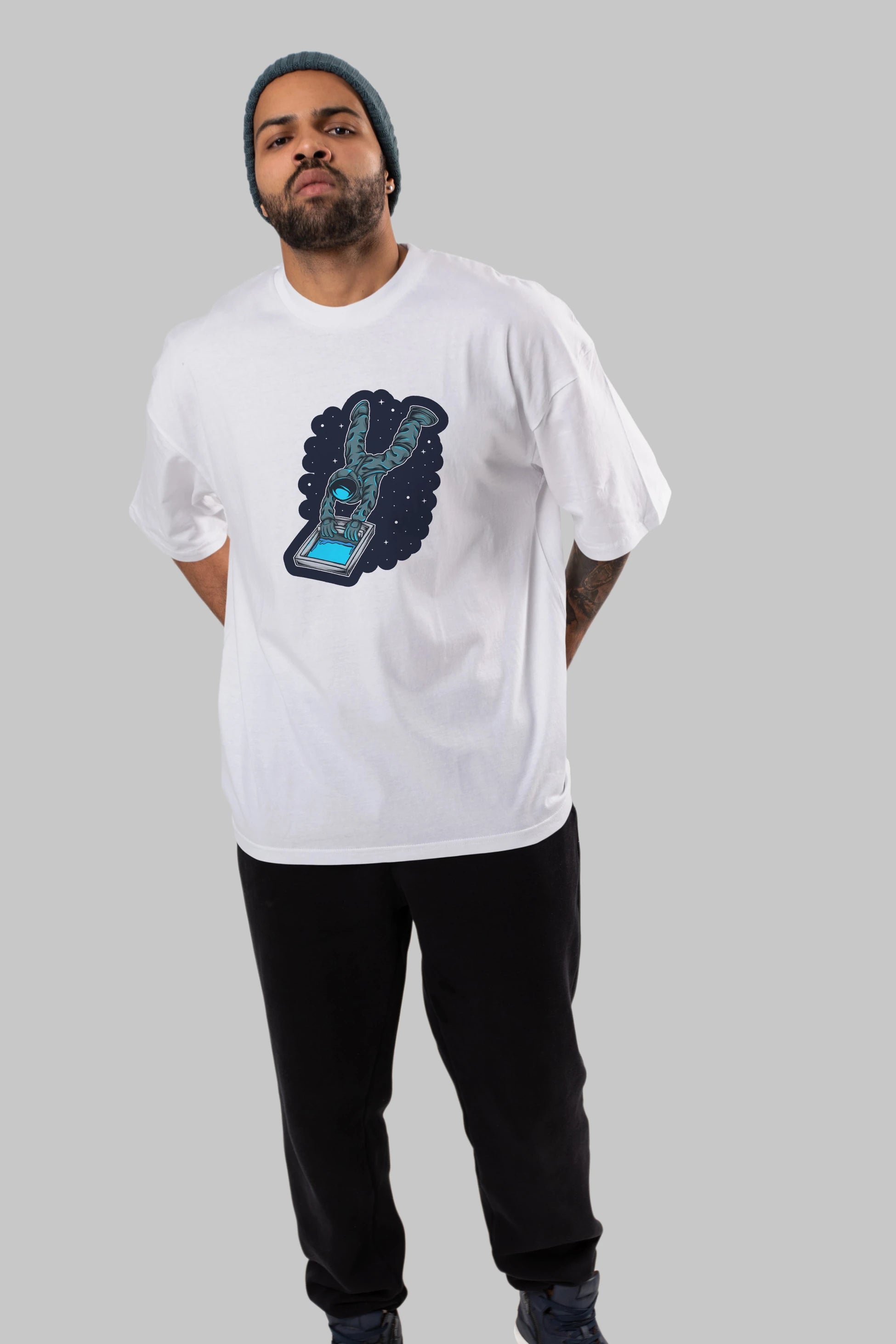 Astroscreen Sticker Ön Baskılı Oversize t-shirt Erkek Kadın Unisex