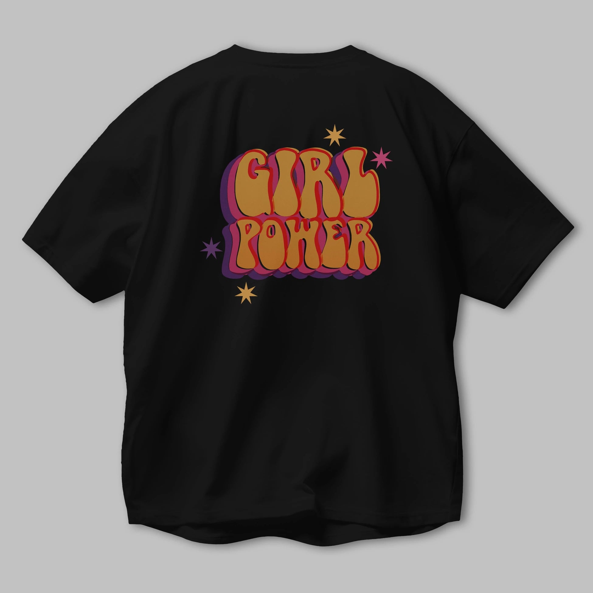 Girl Power Yazılı Arka Baskılı Oversize t-shirt Erkek Kadın Unisex