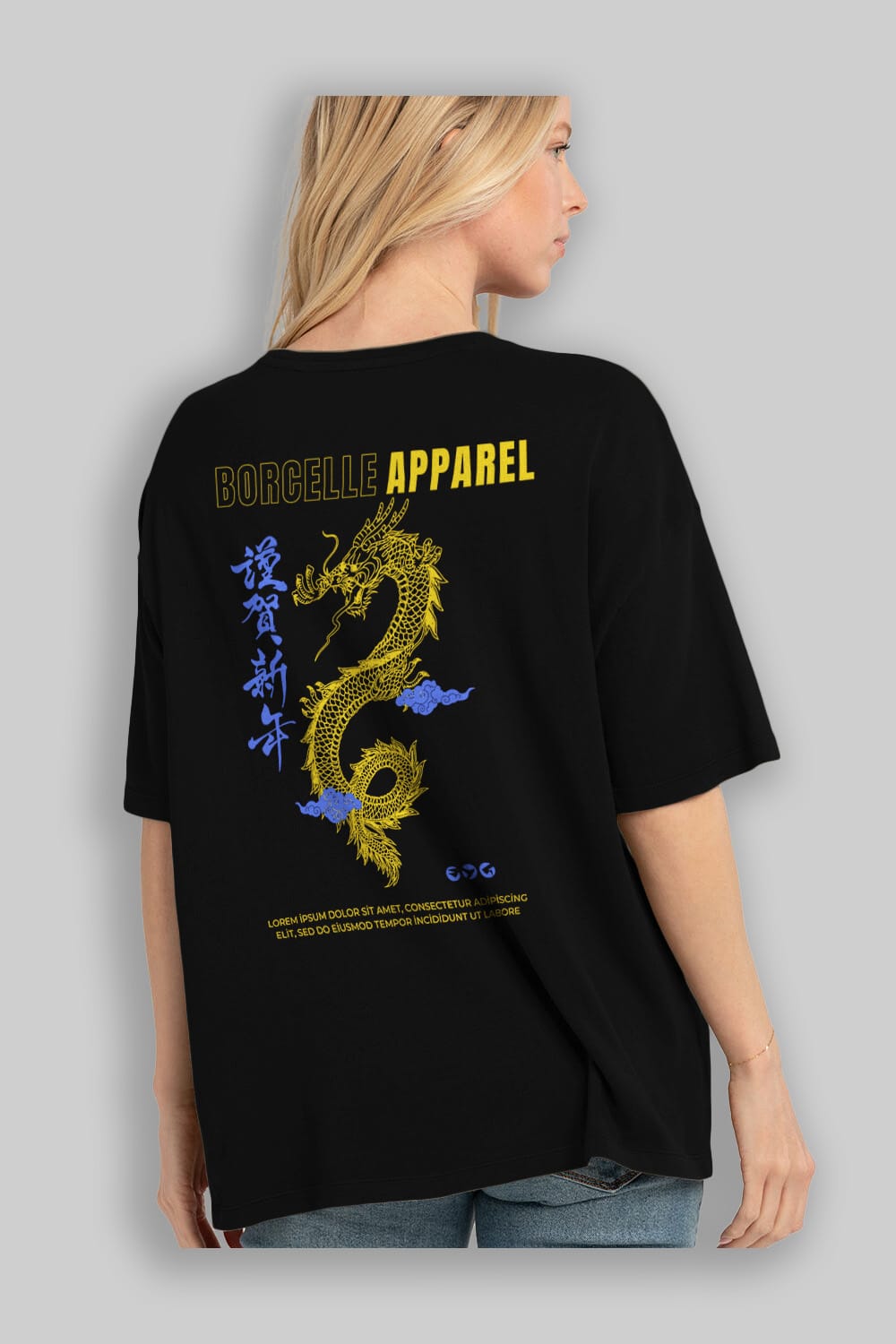 Borcelle Apparel Yazılı Arka Baskılı Oversize t-shirt Erkek Kadın Unisex