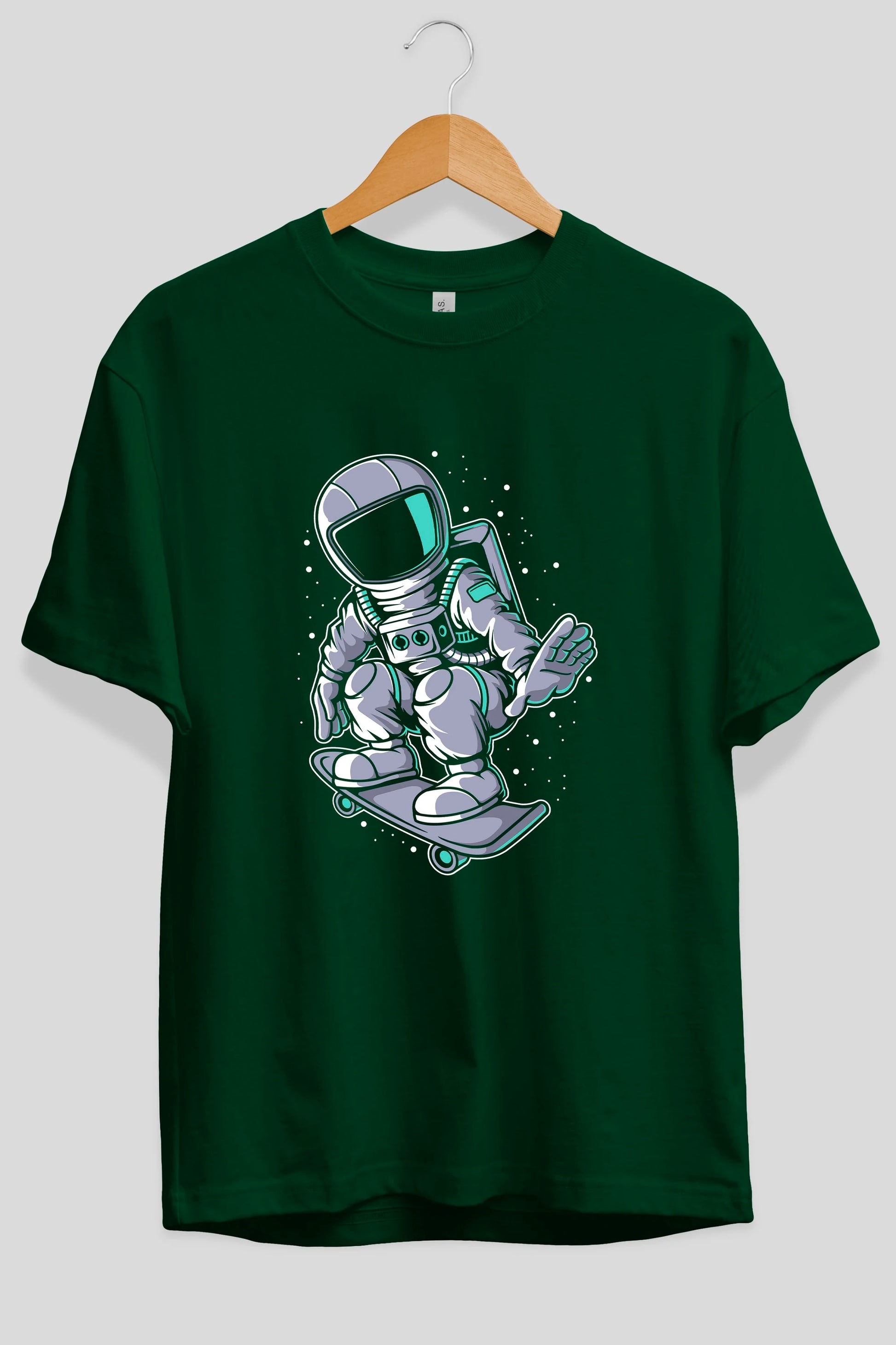 Astronaut Skater Ön Baskılı Oversize t-shirt Erkek Kadın Unisex