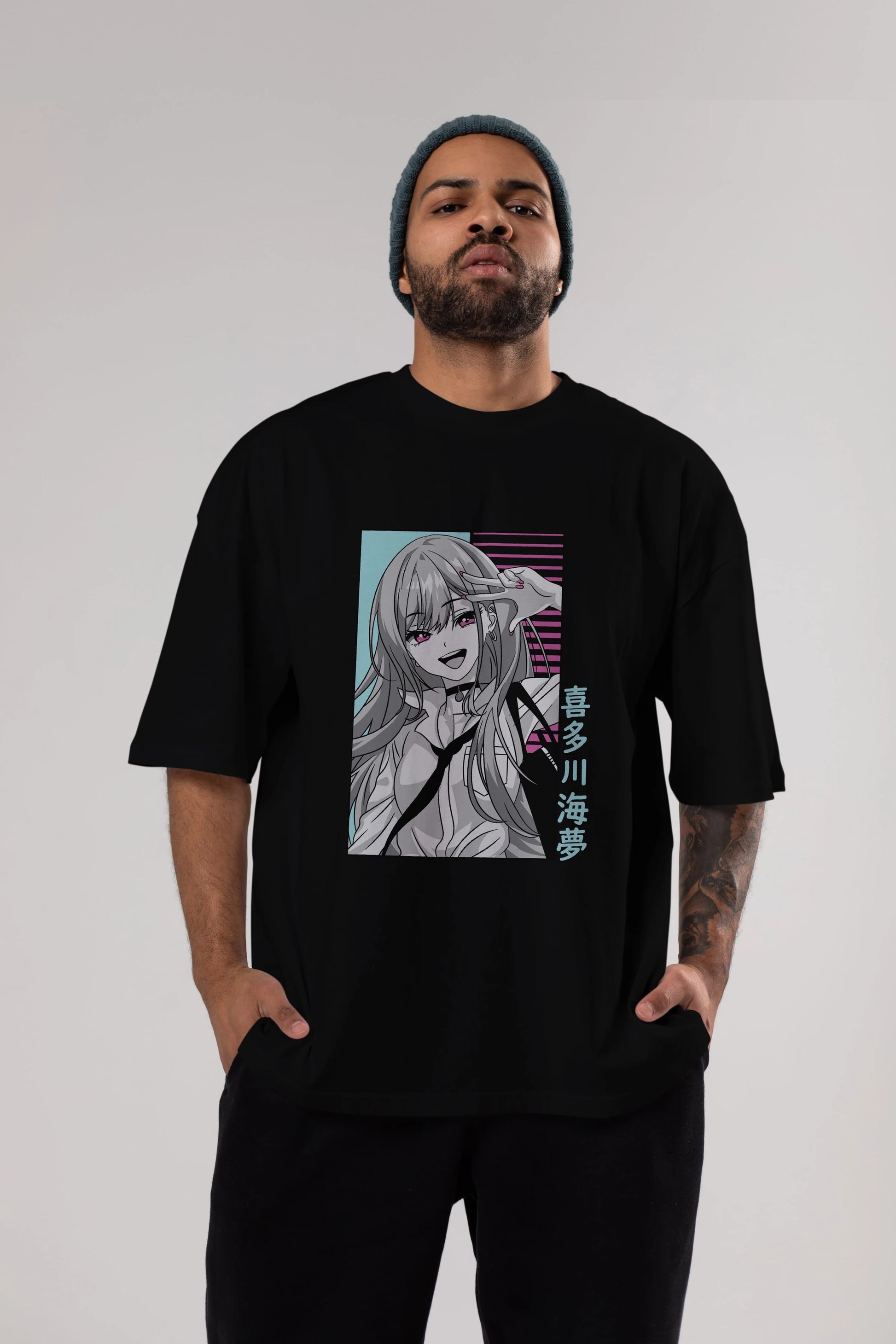 Marin Kitagawa 1 Anime Ön Baskılı Oversize t-shirt %100 pamuk Erkek Kadın Unisex