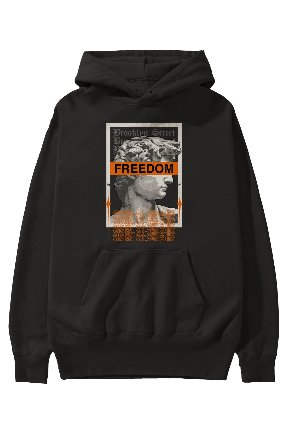Brooklyn Street Ön Baskılı Hoodie Oversize Kapüşonlu Sweatshirt Erkek Kadın Unisex