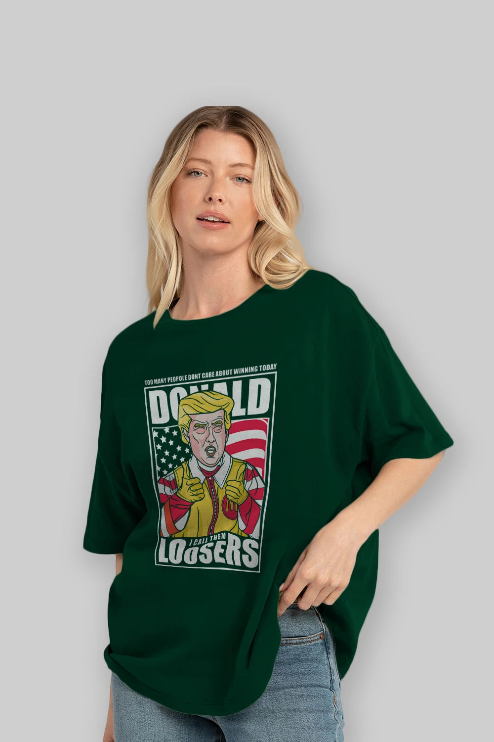 Ronald Trump Ön Baskılı Oversize t-shirt Erkek Kadın Unisex %100 Pamuk tişort