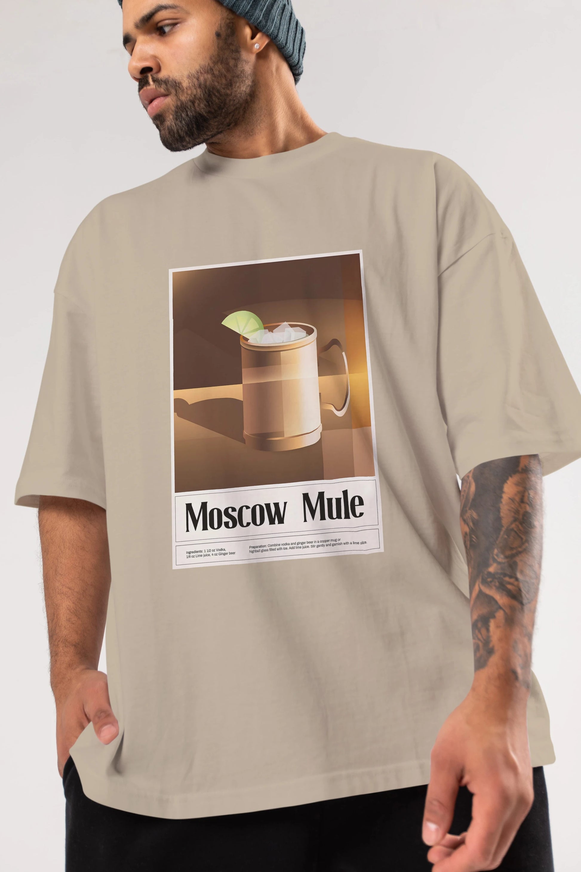 Moscow Mule 3 Ön Baskılı Oversize t-shirt Erkek Kadın Unisex %100 Pamuk Bisiklet Yaka tişort