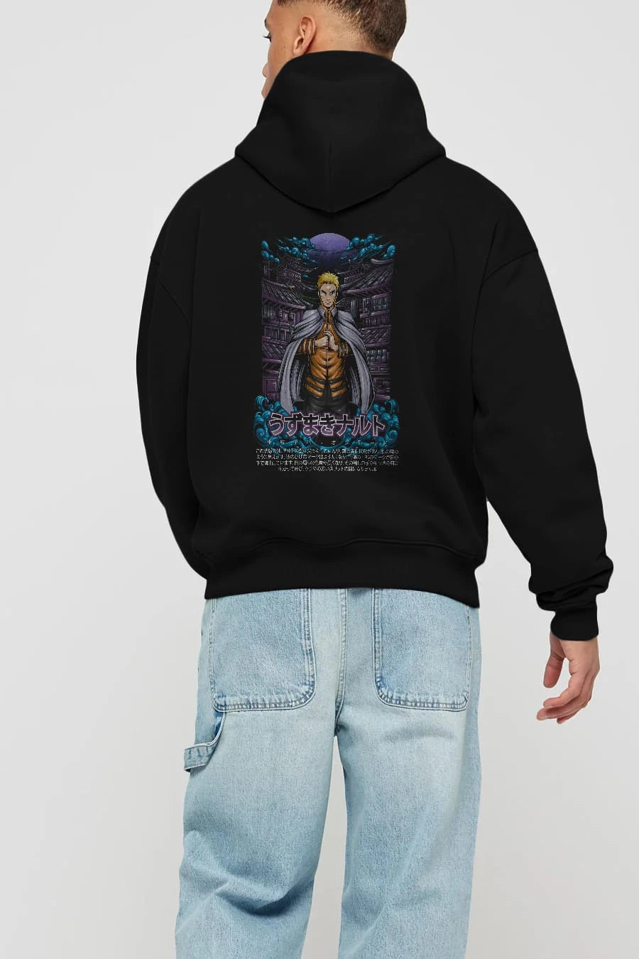 NARUTO (8) Anime Arka Baskılı Hoodie Oversize Kapüşonlu Sweatshirt Erkek Kadın Unisex