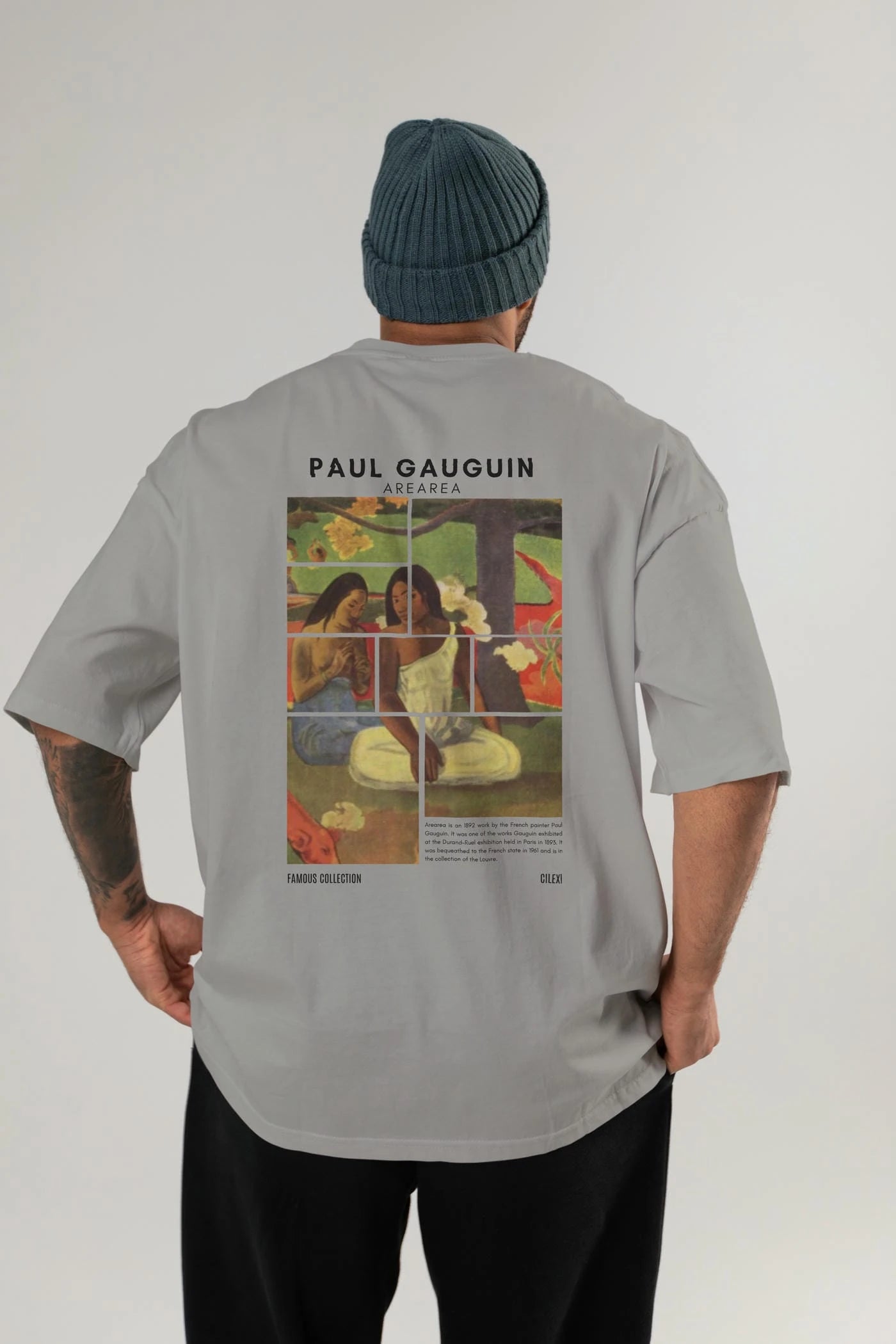 Paul Gauguin Arearea Arka Baskılı Oversize t-shirt Erkek Kadın Bisiklet Yaka Pamuk tişort