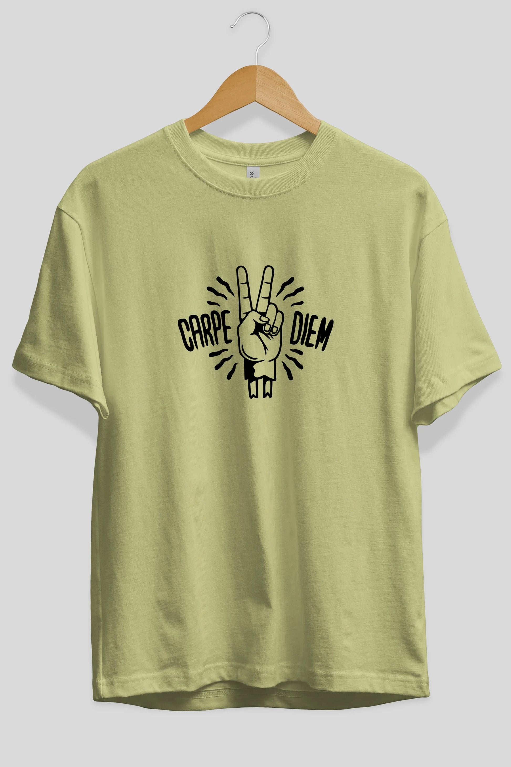 Carpe Diem Ön Baskılı Oversize t-shirt %100 pamuk Erkek Kadın Unisex