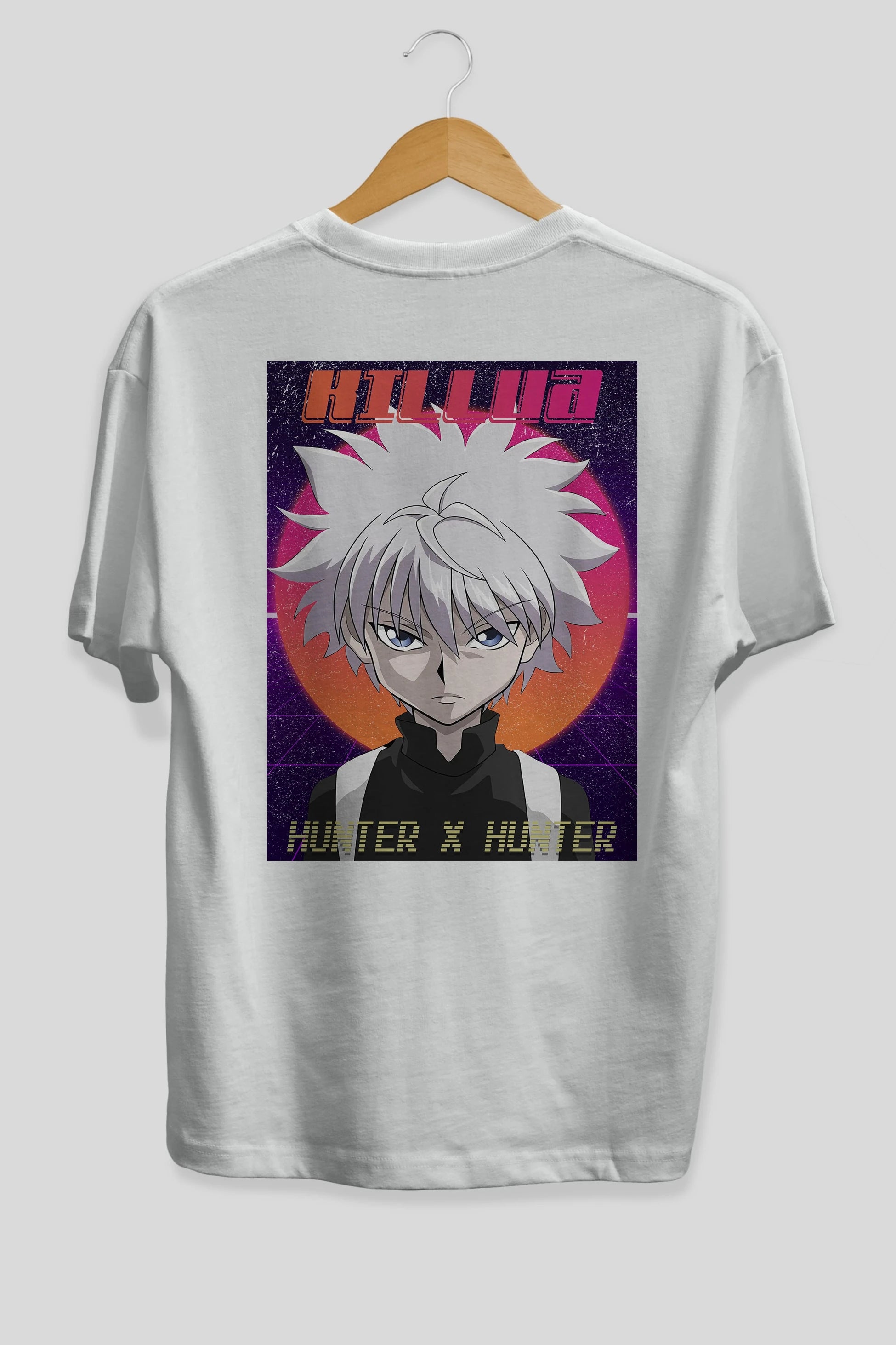 Killua Zoldyck 12 1 Anime Arka Baskılı Oversize t-shirt Erkek Kadın Unisex