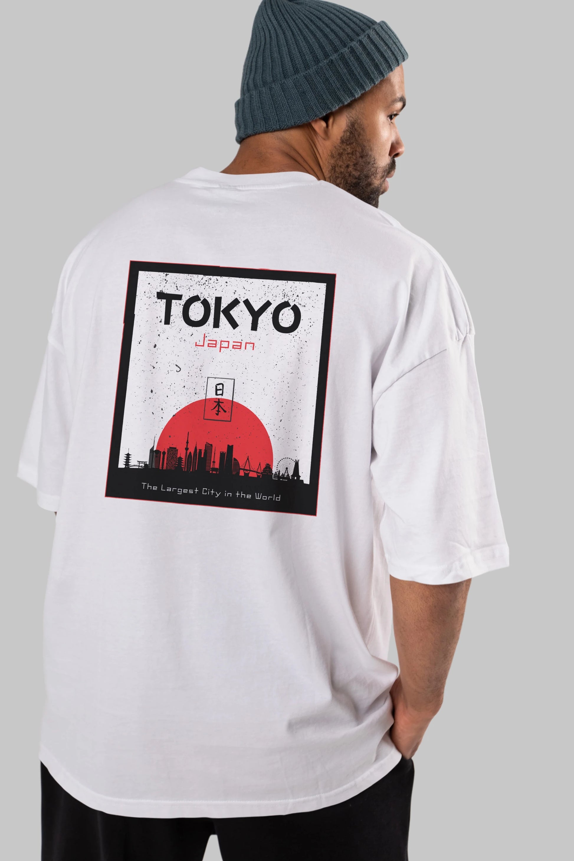 Tokyo Japan Yazılı Arka Baskılı Oversize t-shirt Erkek Kadın Unisex