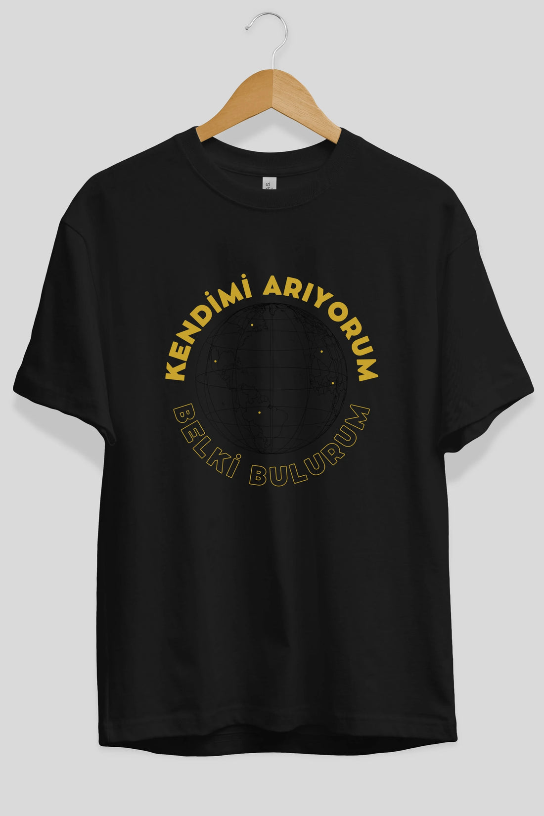 Kendimi Arıyorum Yazılı Ön Baskılı Oversize t-shirt Erkek Kadın Unisex