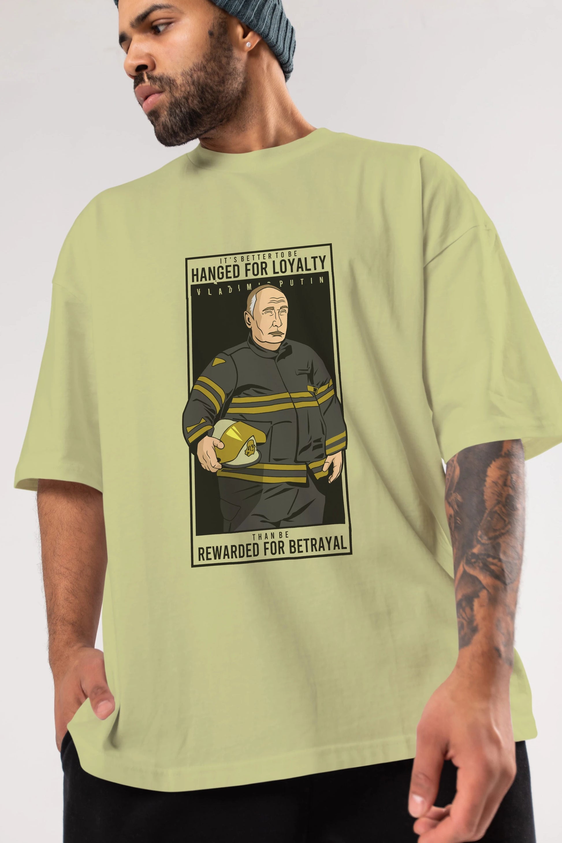 Putin Fireman Ön Baskılı Oversize t-shirt Erkek Kadın Unisex %100 Pamuk tişort