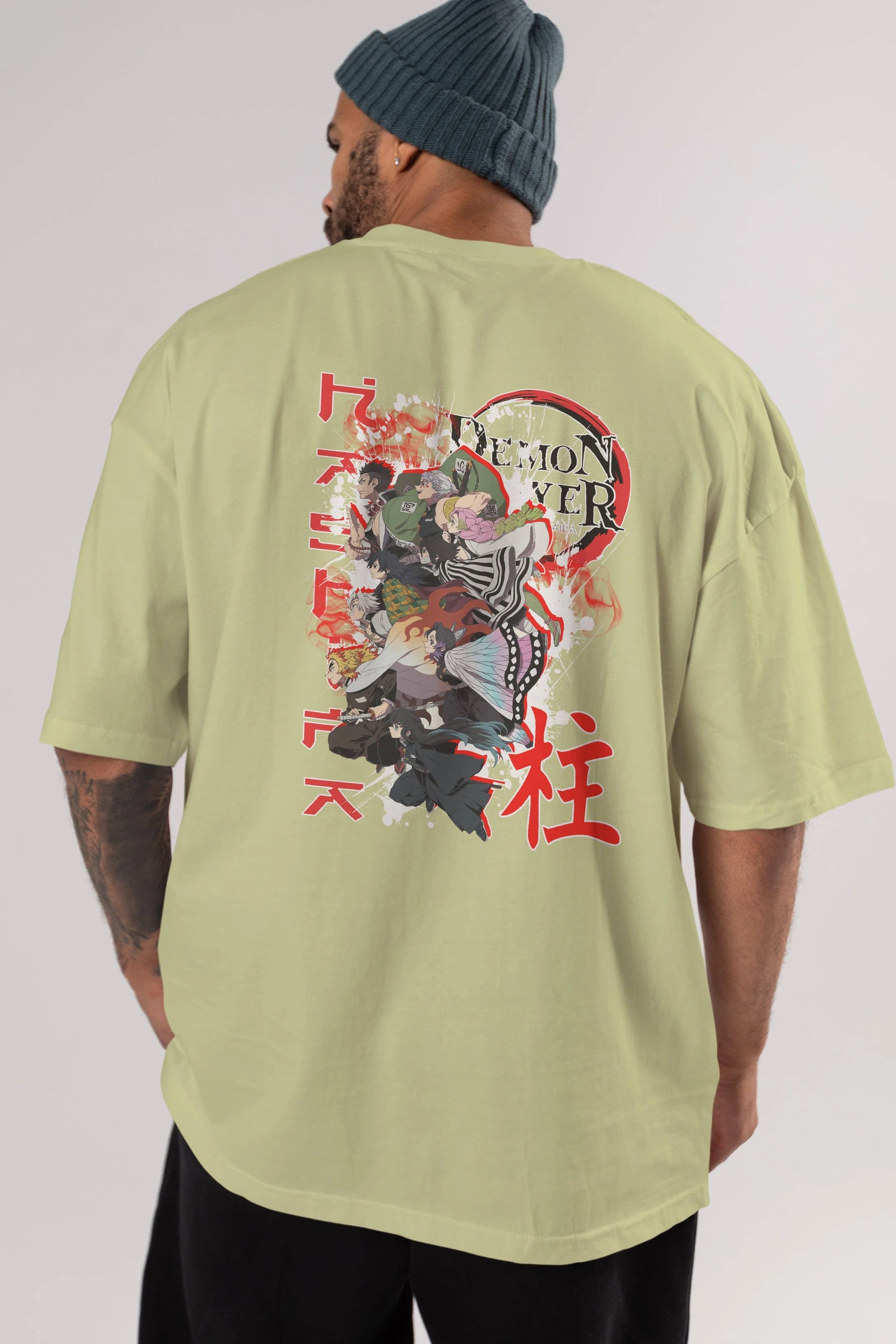 DEMON SLAYER SLAYERS Anime Arka Baskılı Oversize t-shirt Erkek Kadın Unisex