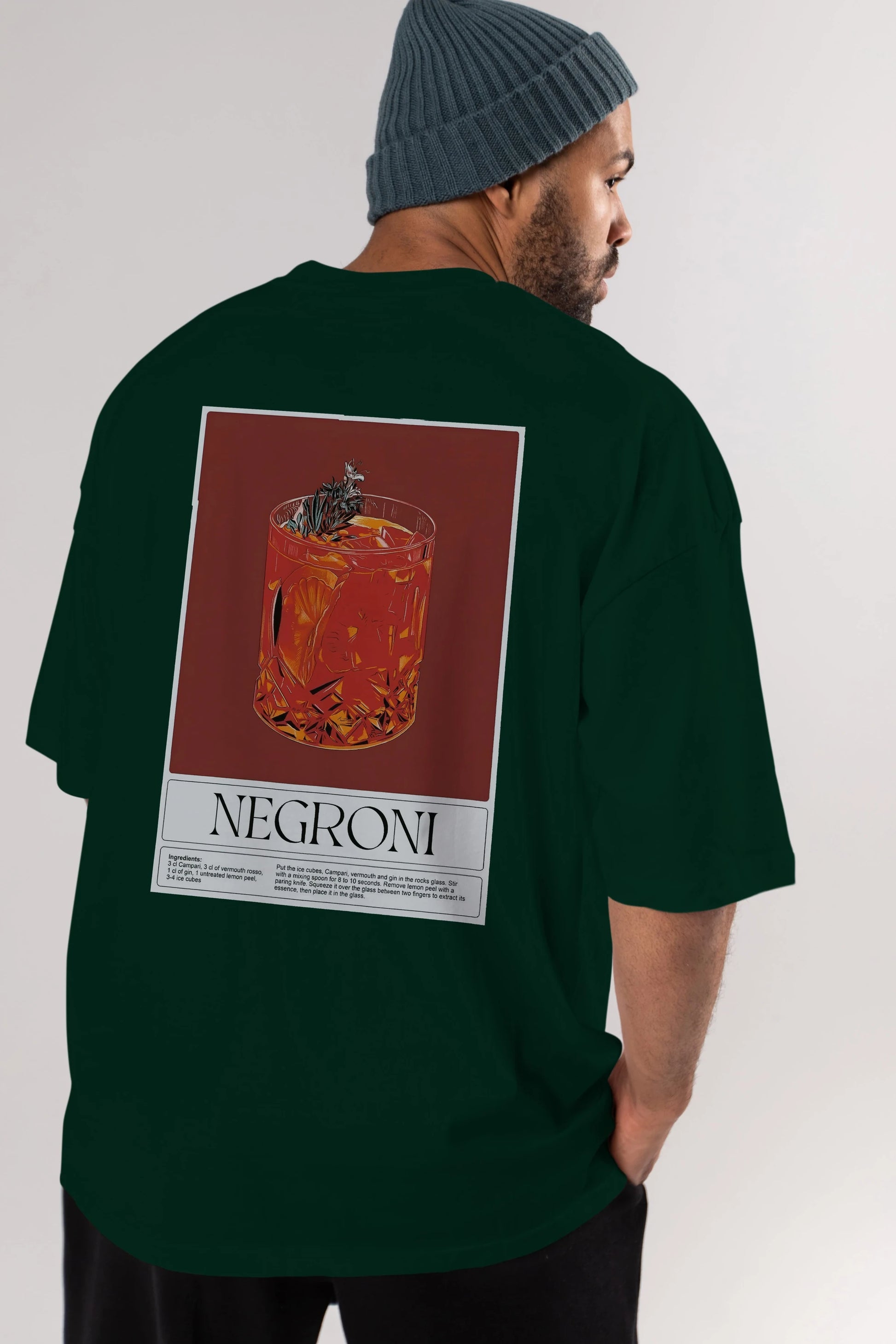 Negroni 2 Arka Baskılı Oversize t-shirt Erkek Kadın Unisex %100 Pamuk Bisiklet Yaka tişort
